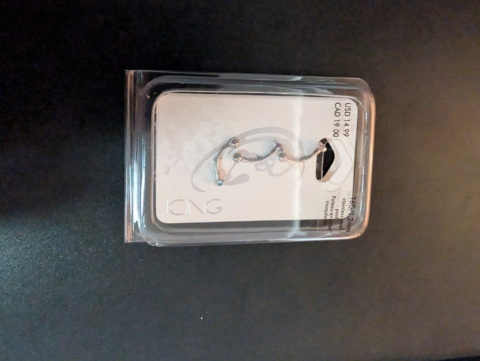 Claire’s Set of 2 New Packages Earrings 16G 1.2mm & 1.3mm