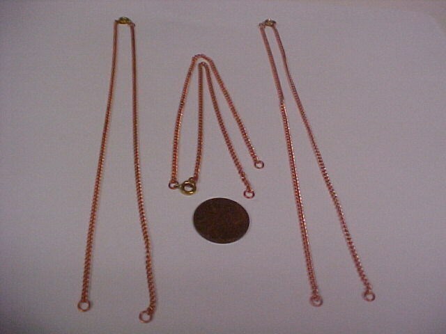 36 VINTAGE COPPER COATED STEEL SPLIT CHAIN PENDANT READY 12.5″ NECK CHAINS 1163