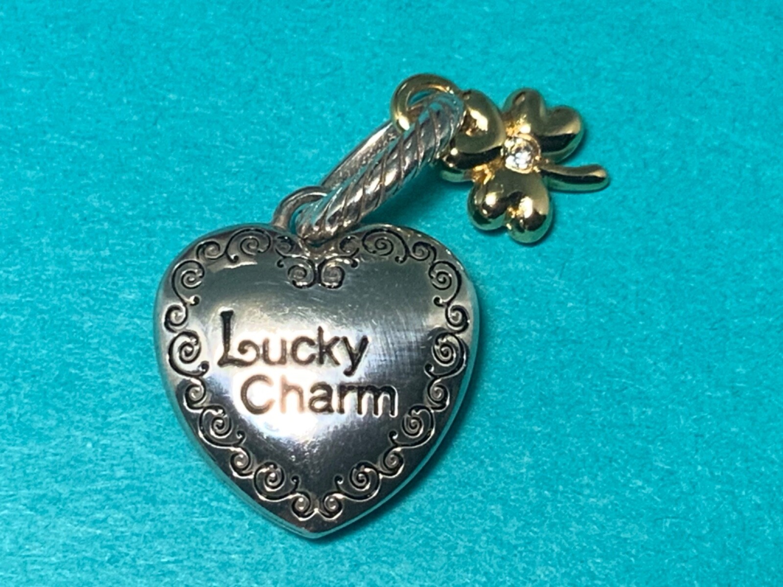 🍀 Brighton “You are my Lucky Charm” Heart Crystal Clover (C8) NWOT 🍀