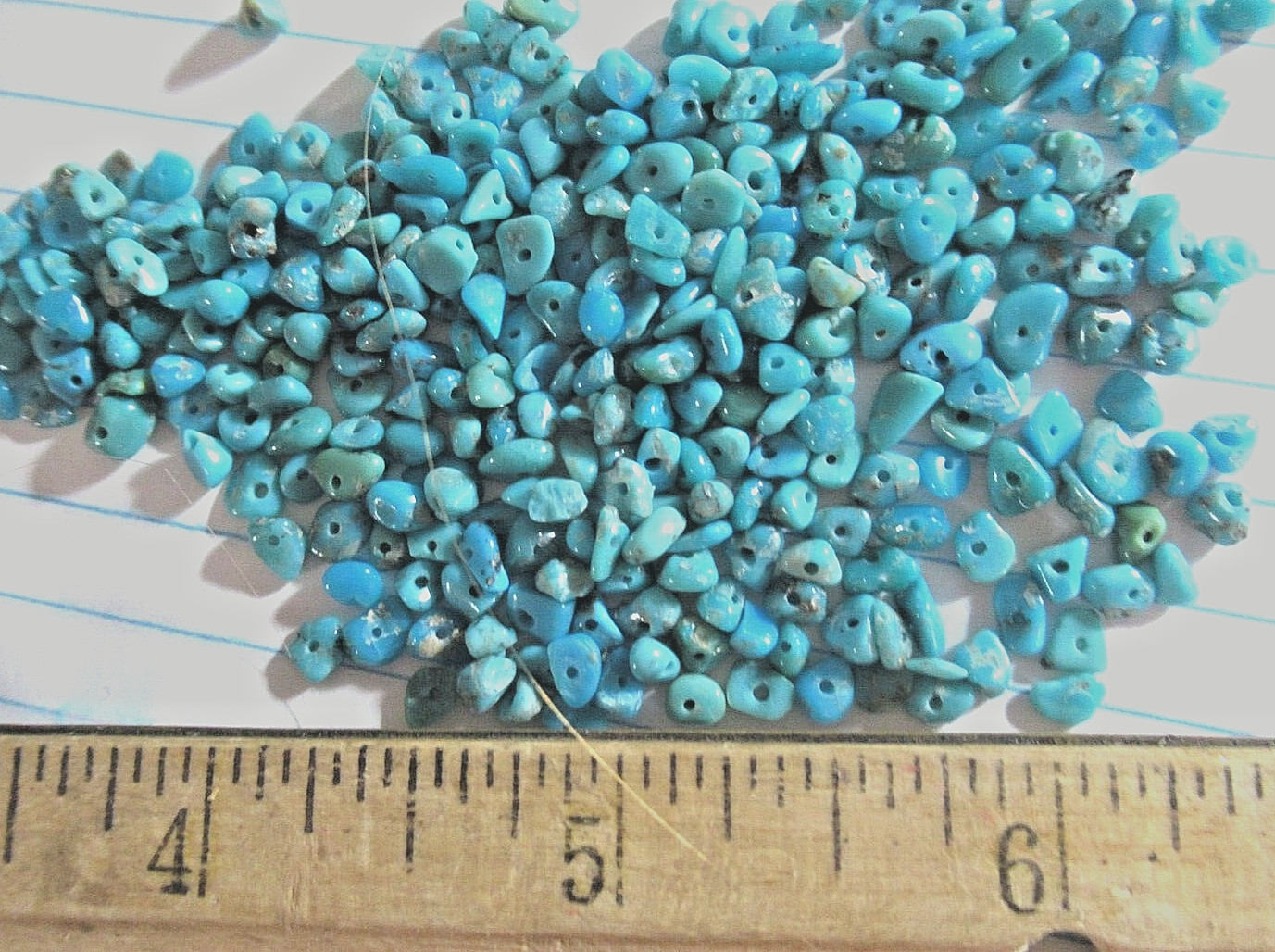 SLEEPING BEAUTY TURQUOISE DRILLED NUGGETS 1/2 OZ 3mm X 2mm to 7mm X 4mm #547