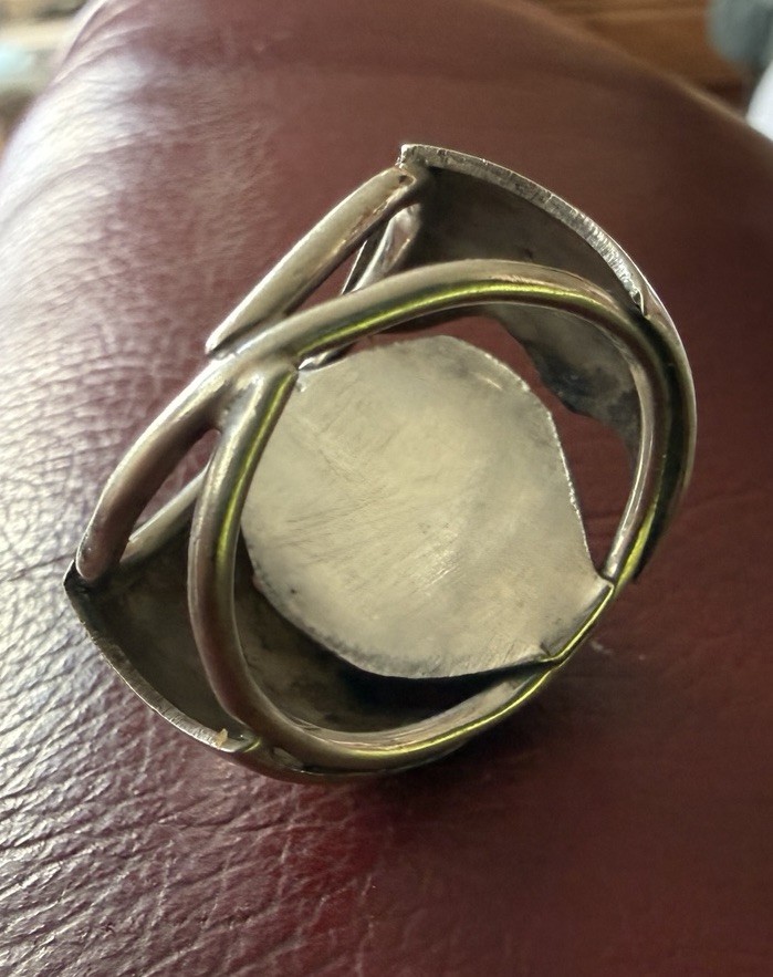 Natural Bisbee Turquoise In Quartz Tufa Sterling Ore Silver Ring Size 9.5