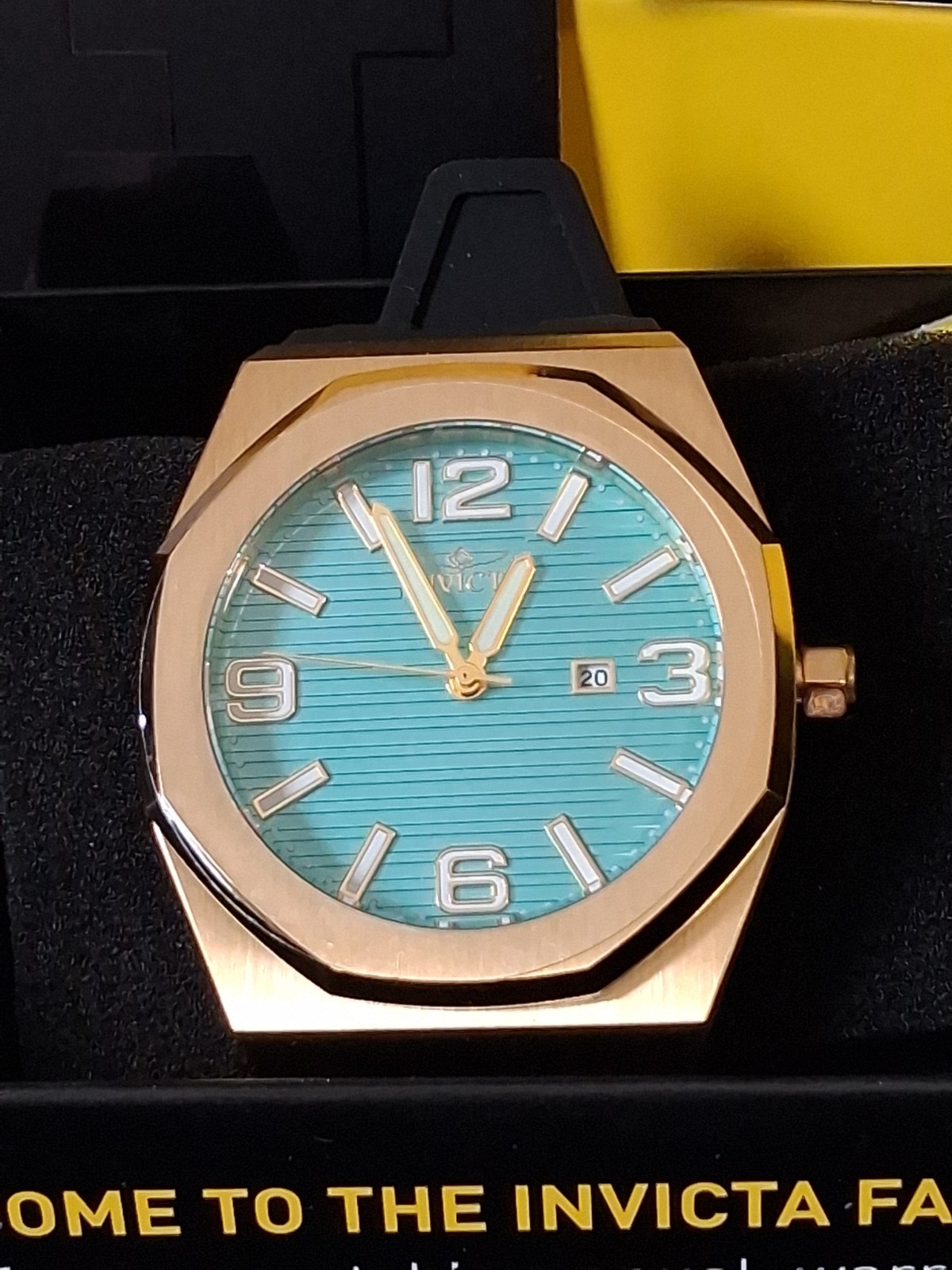 Invicta 48mm Men HURACAN Blue Face Quartz Goldtone Watch 69828