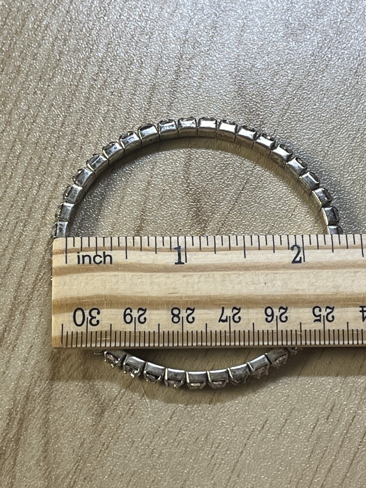 Vintage Silver-Tone Rhinestone Expansion Bracelet with Prong-Set Stones