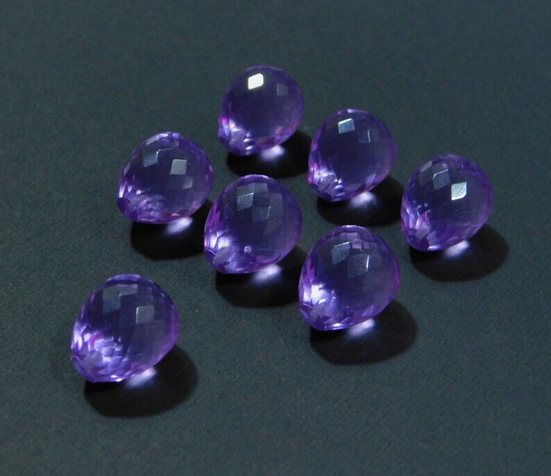 10 Ps Hydro Spinel Purple Tear Drop Beads Faceted Briolette Jewelry Make 16x14MM