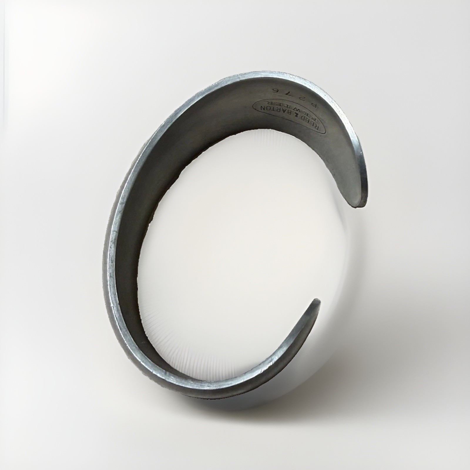 Reid & Barton Silver Tone Metal Cuff Bracelet Signed MPN P276 No Stone