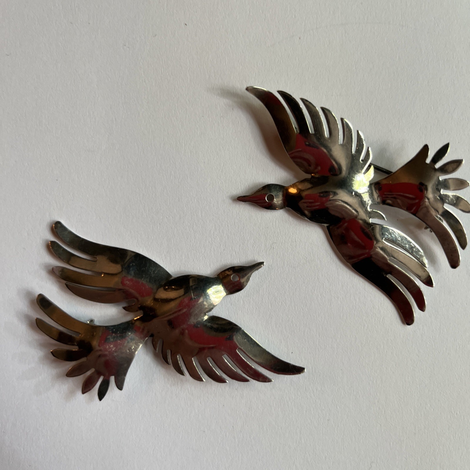 Vintage 925 Sterling Silver Bird Brooch Pins