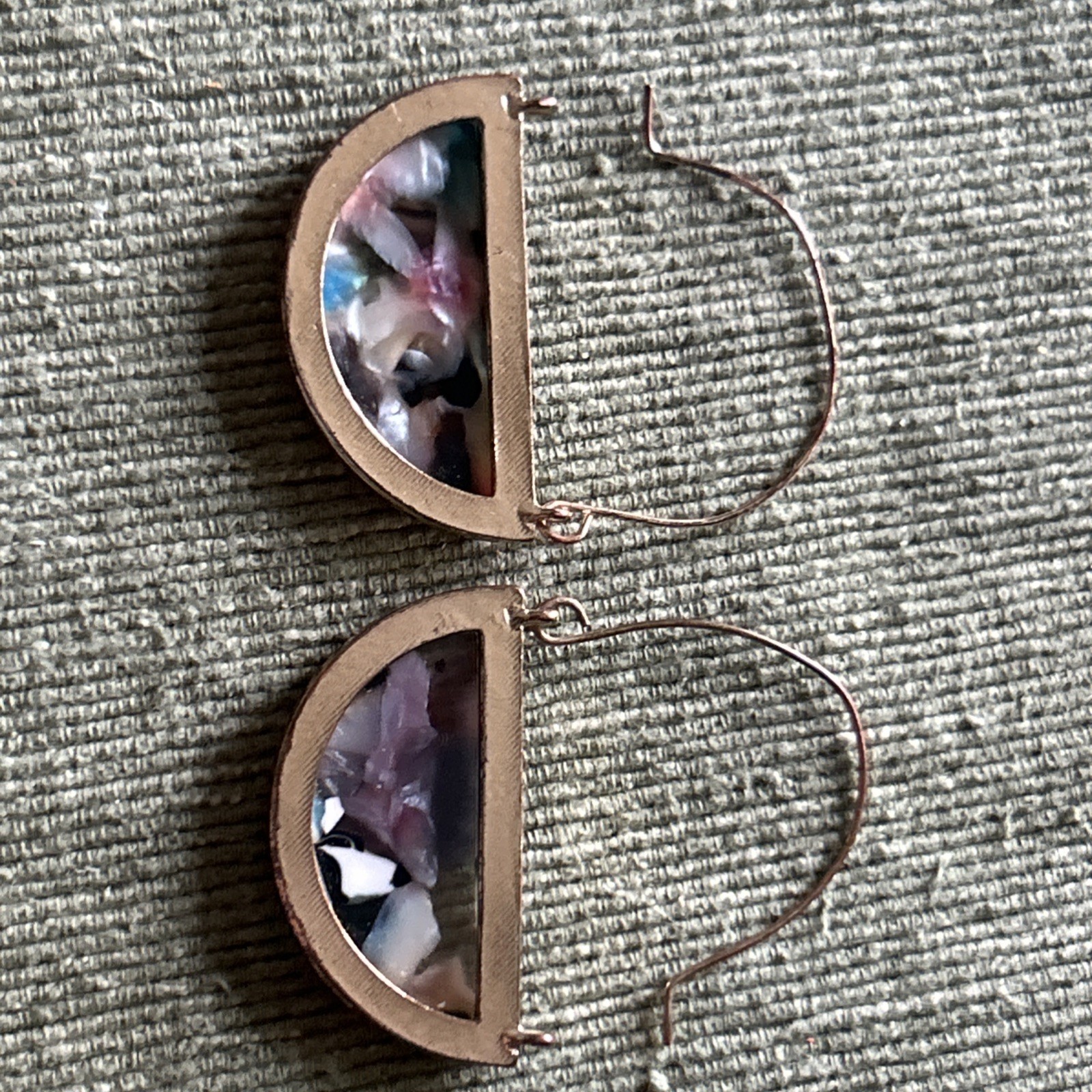 Acrylic Resin Hook U Shape Confetti Earrings