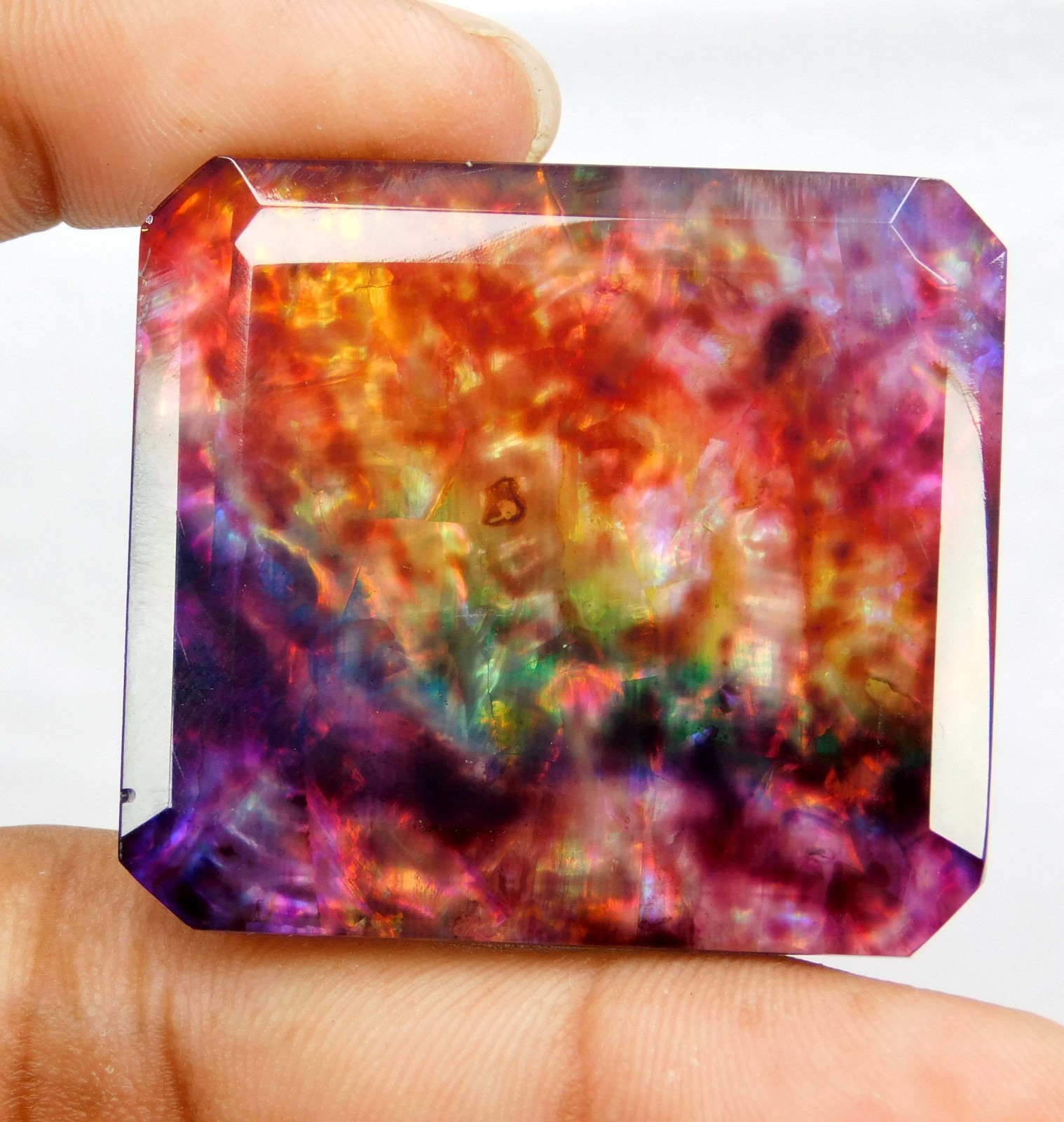Certified 105.95 Ct Natural Ammolite Gemstone – Unique Opal-Like Loose Stone