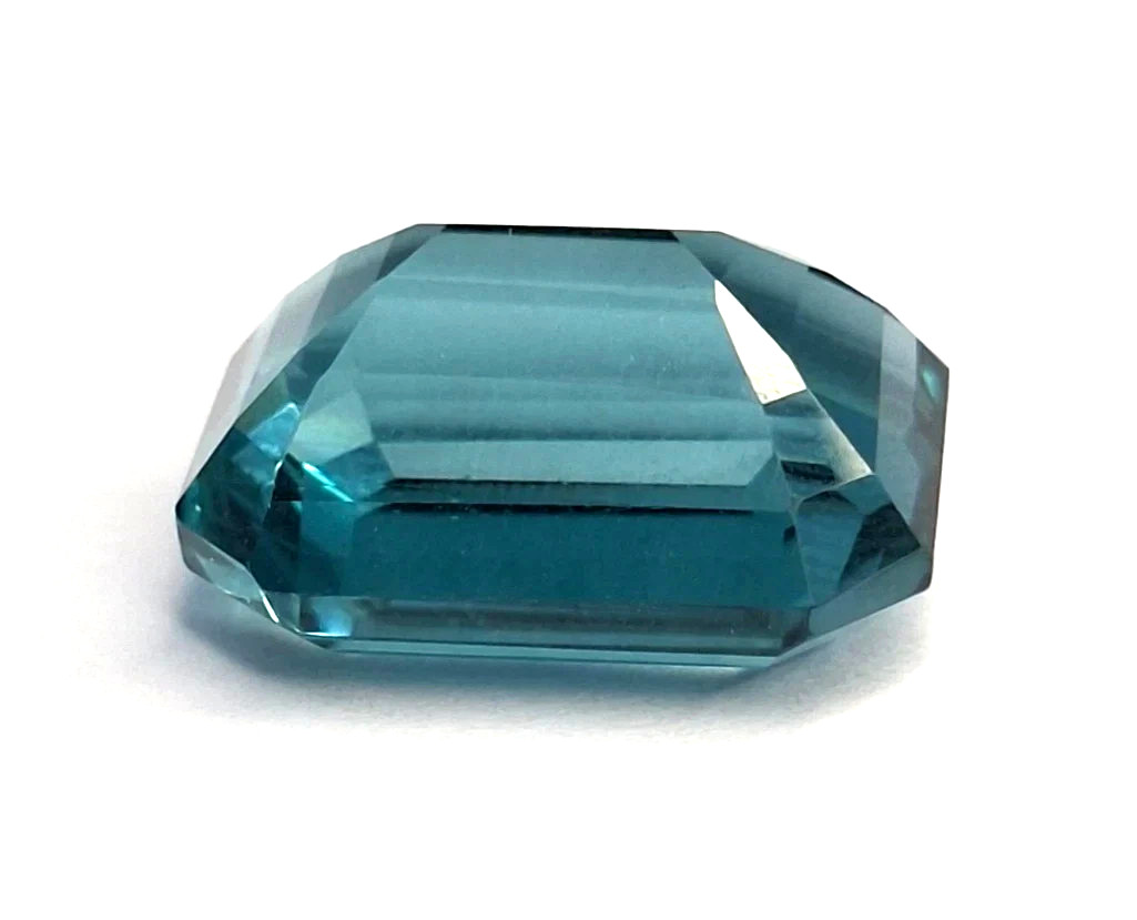 Rare Natural Bluish Green Tourmaline 11-13 Ct Emerald Cut Certified Loose Gems