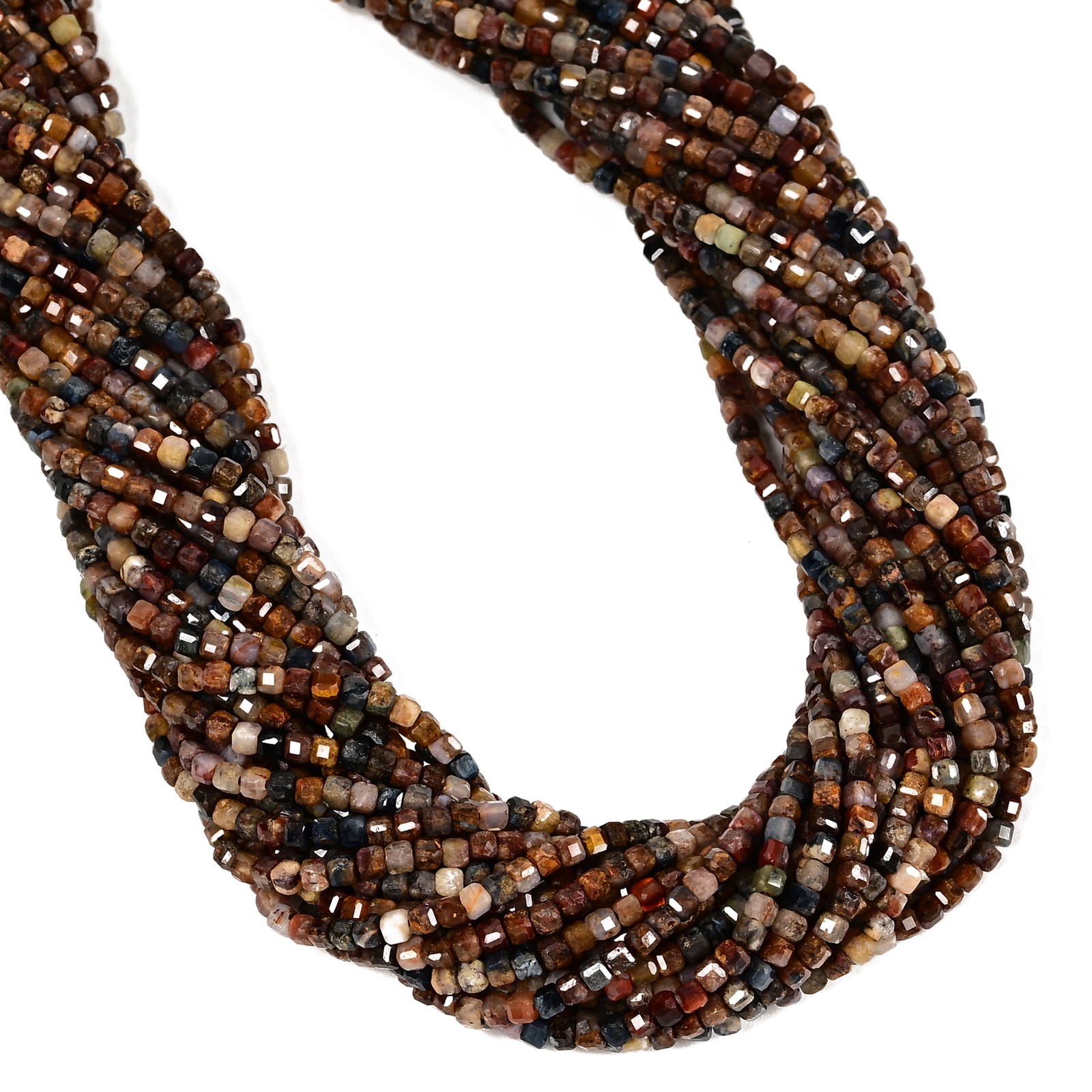 Natural Pietersite Faceted Cube Beads Size 2mm 15.5” Strand