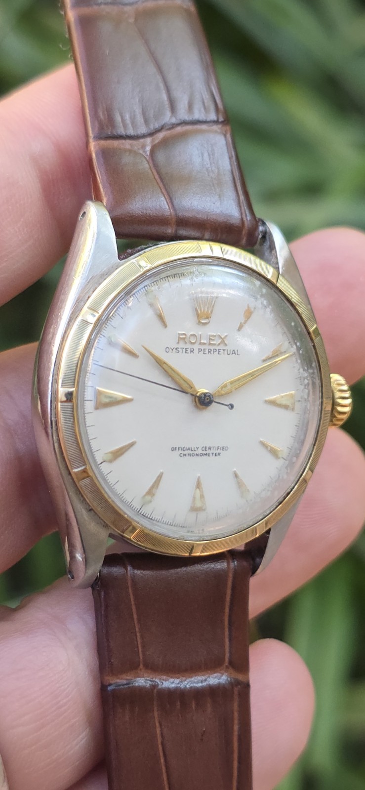 Vintage 1950’s Rolex Oyster Perpetual Ref 6085 Two Tone 34mm Men’s Watch