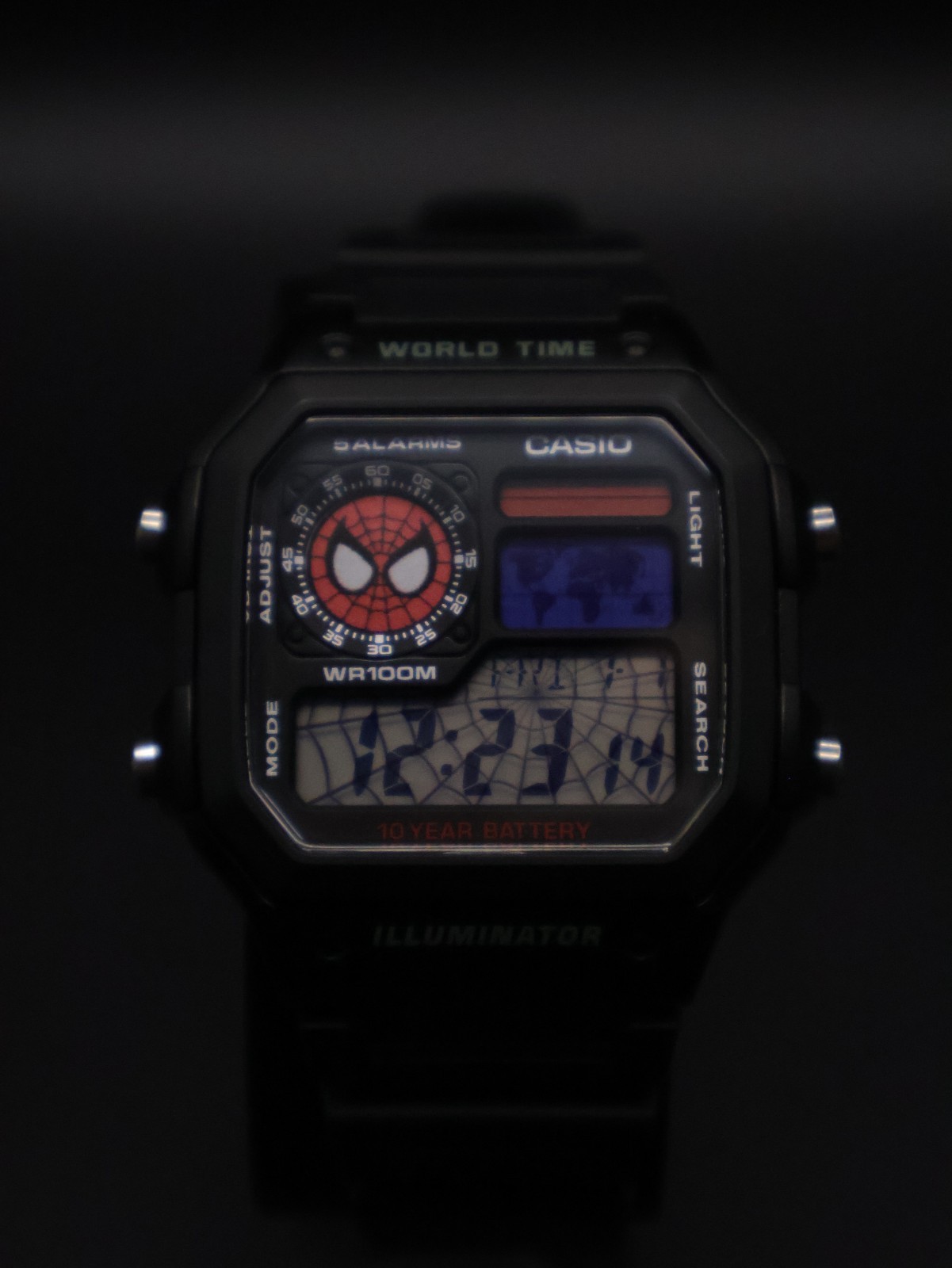 “Underoos” | Custom Spider-Man Casio Watch | Royale | AE-1200WH | 🕷️🕸️🔴 | MOD
