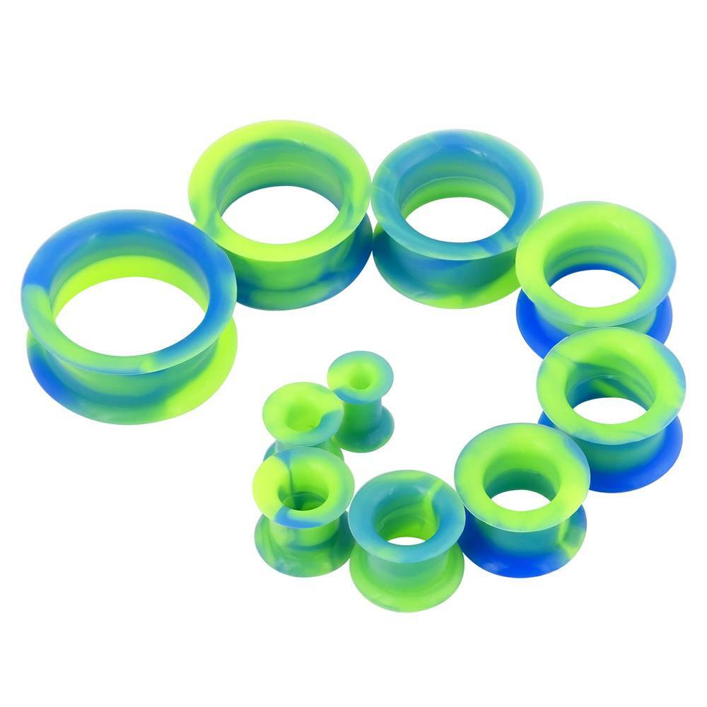 1 Pair Flexible Silicone Skin Tunnels Plugs Ear Gauge Earskin Earlets 6mm-25mm
