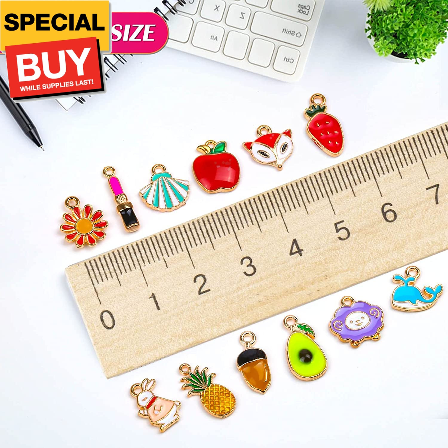 150PCS Bracelet Charms, Silver Bracelet Gold Plated Enamel Charms Pendants for N