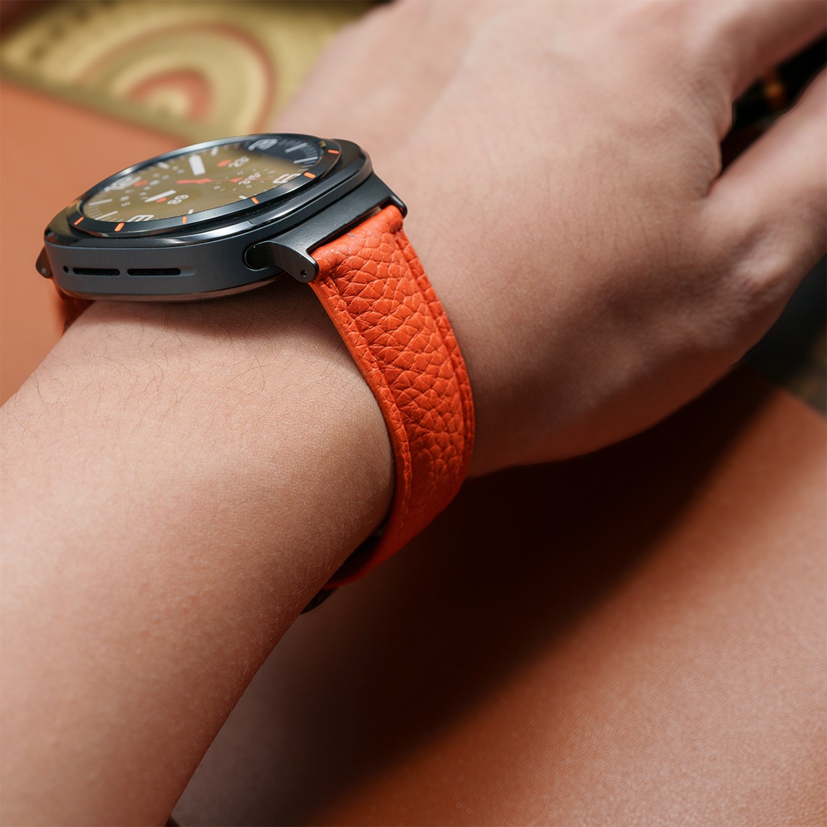 Fits Samsung Galaxy Ultra Watch Strap Leather Rugged Folding Clasp Band 22mm