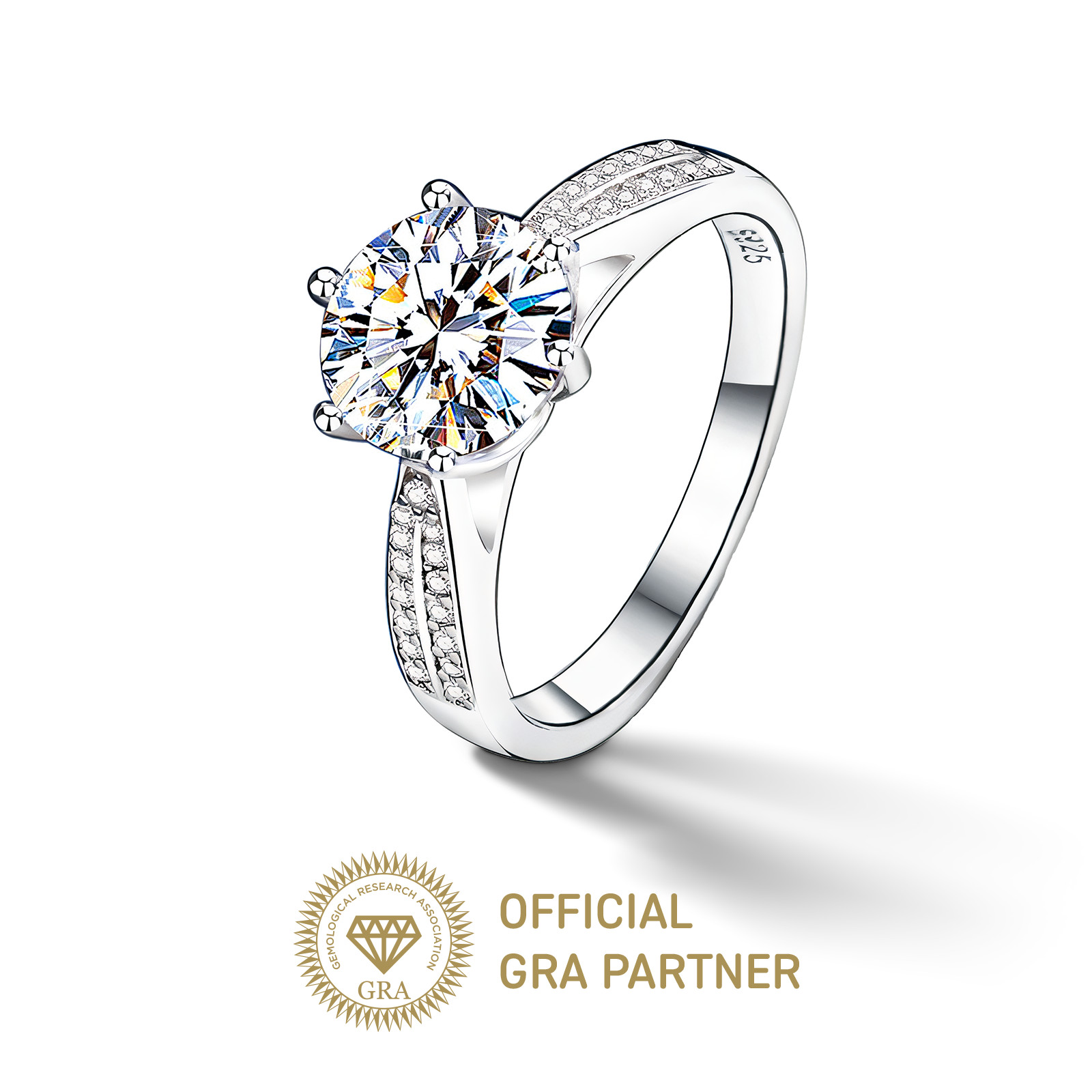 Flower Rush: 925 Silver Moissanite Ring, 2.0ct