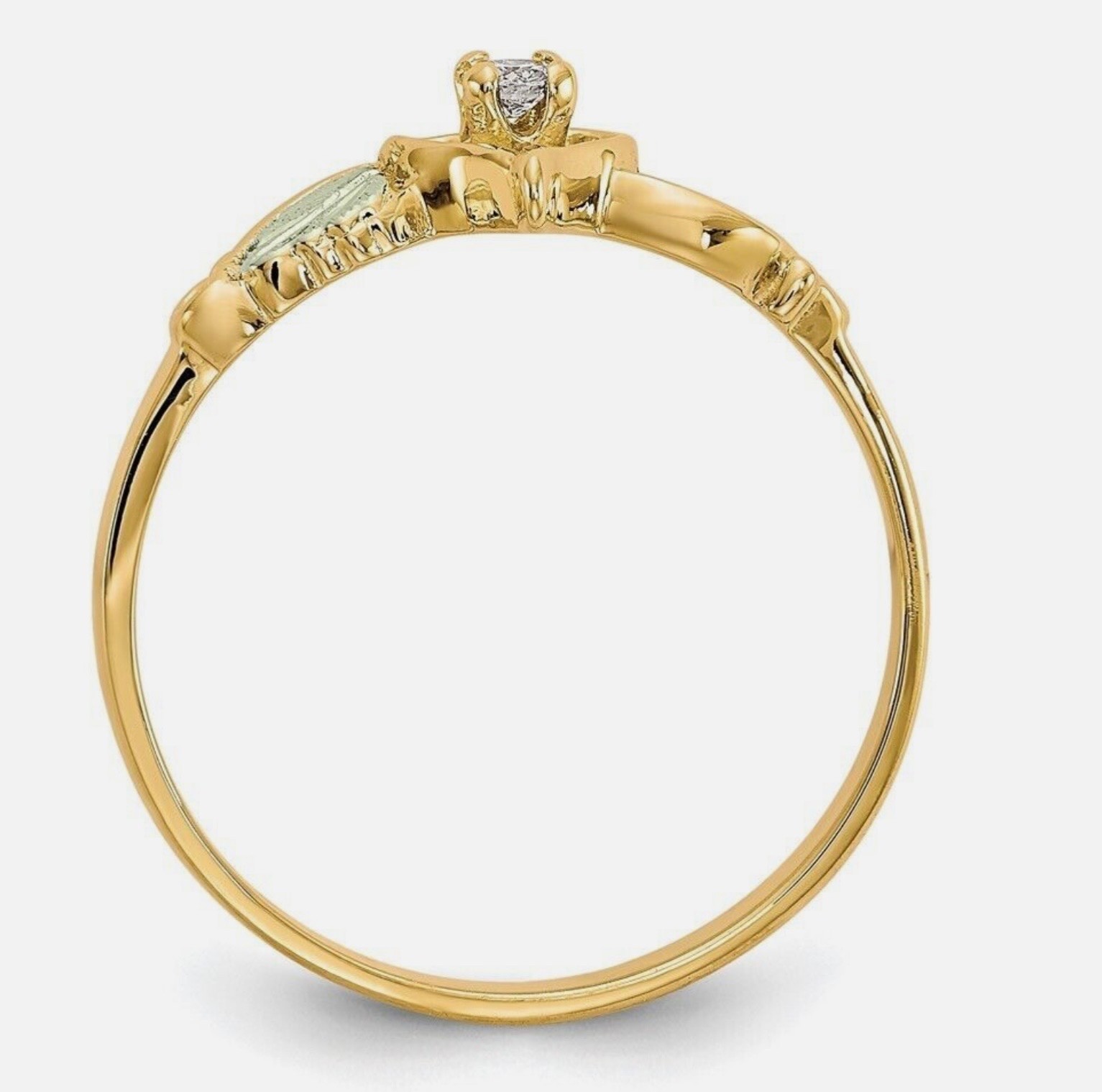 Black Hills Gold 10k Landstrom’s Diamond Ring Size 7 3/4