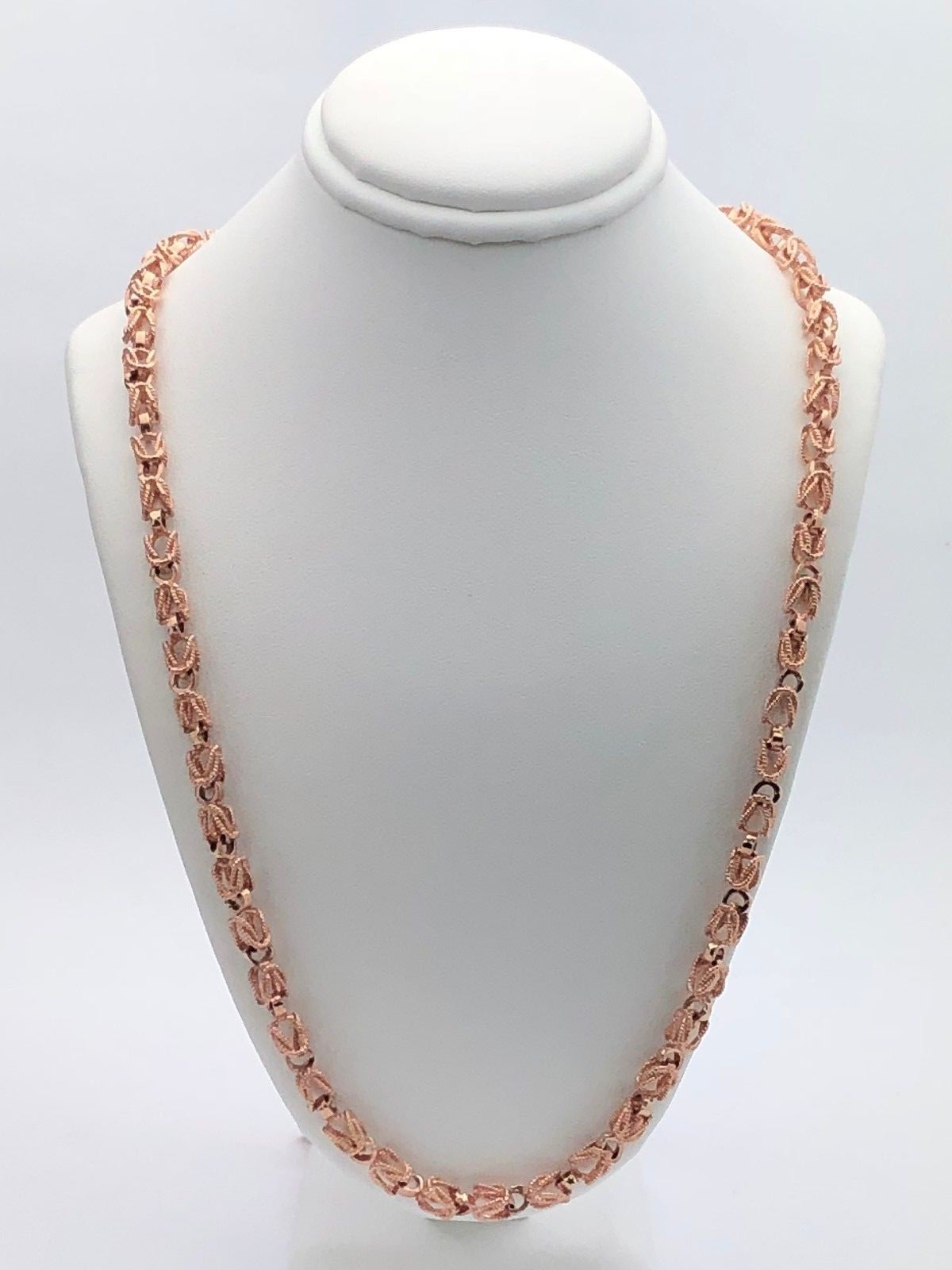 Men’s 10k Rose Gold Turkish Link Chain Necklace 22″ 5mm – 35 grams