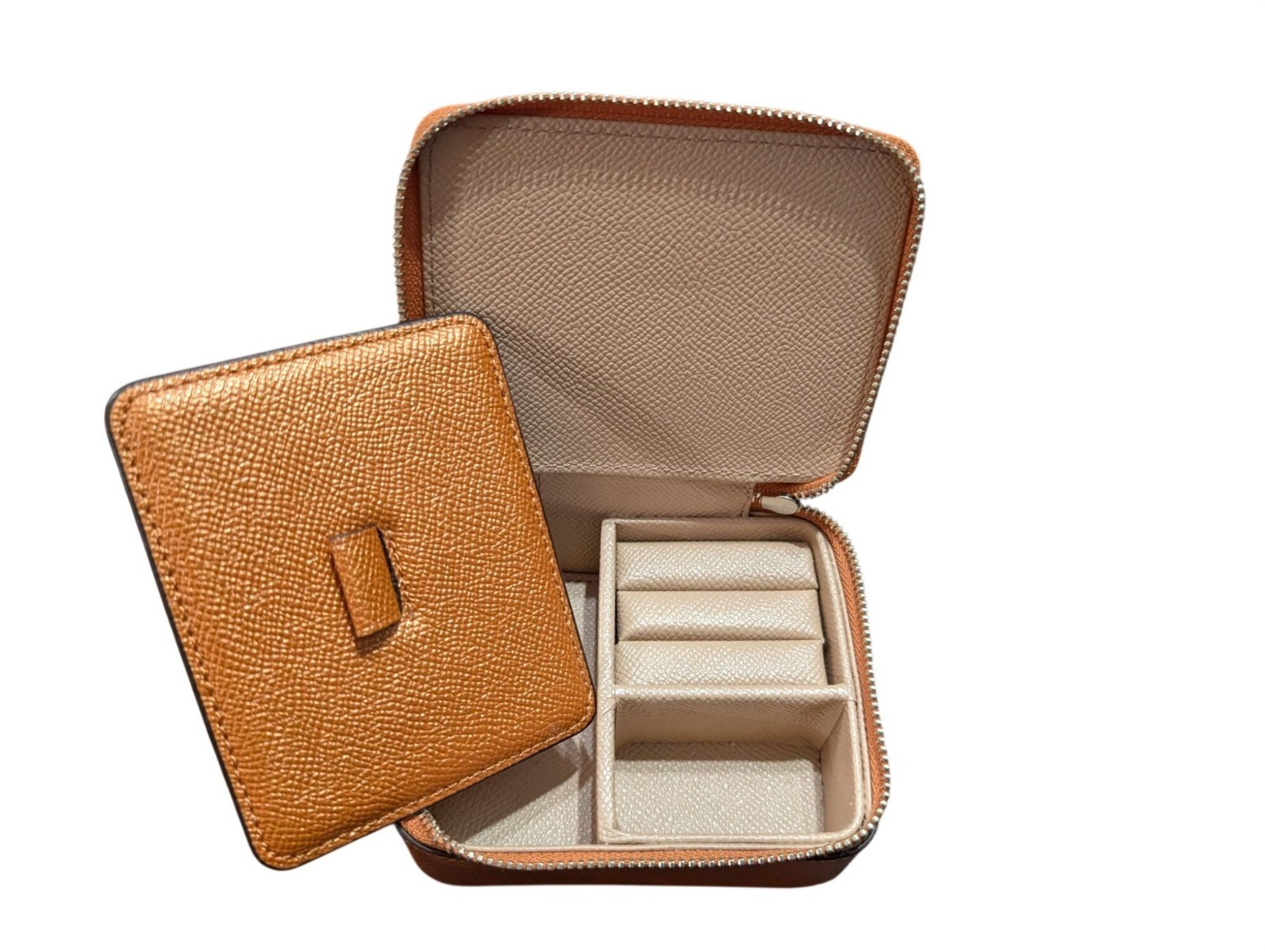 Coach Small Leather Jewelry Travel Case With Zipper