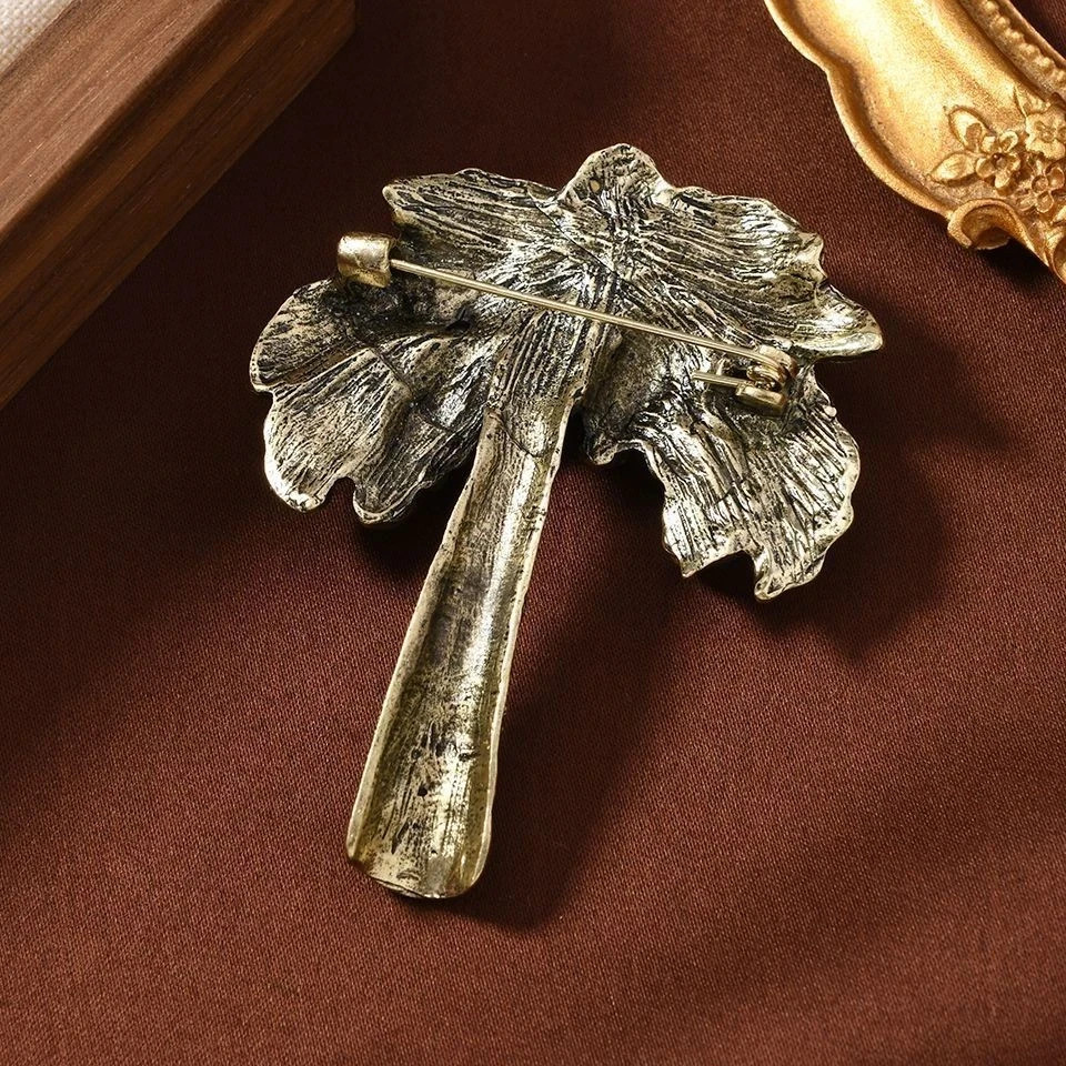 Baroque Palm Tree Brooch Crystal Rhinestone Coconut Pin Jewelry Gift Unisex
