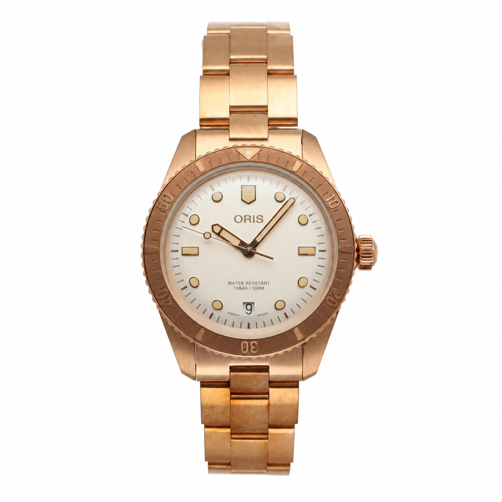 Oris Diver Sixty-Five Date Bronze White Dial Watch 01 733 7771 3151-07 8 19 15