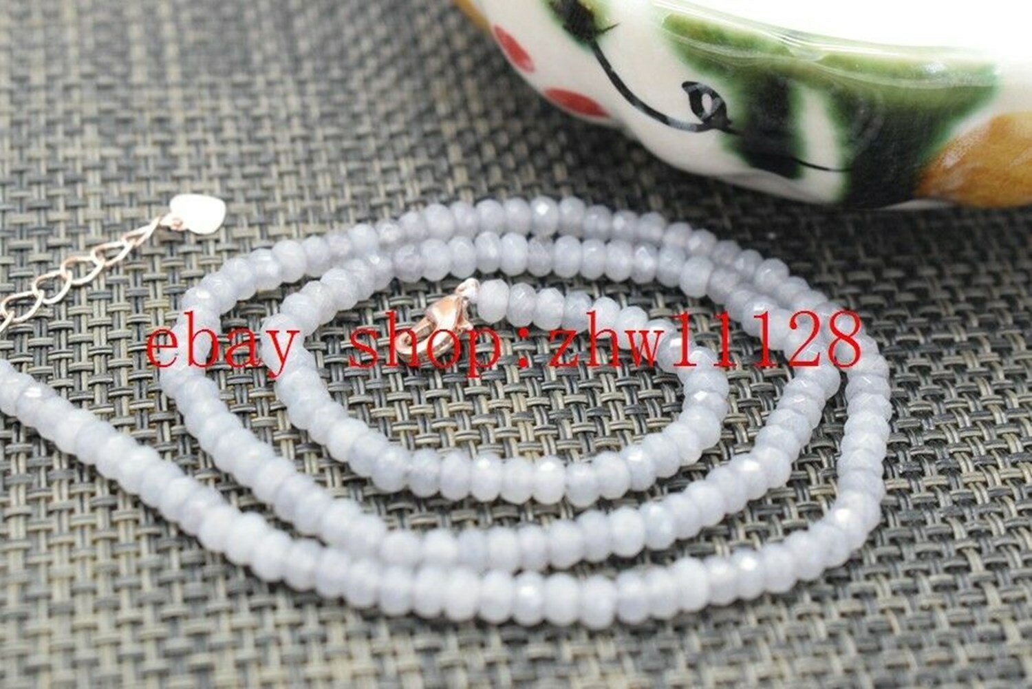 Fine 2x4mm Blue Aquamarine Faceted Roundelle Beads Necklace 18” Silver Clasp AA
