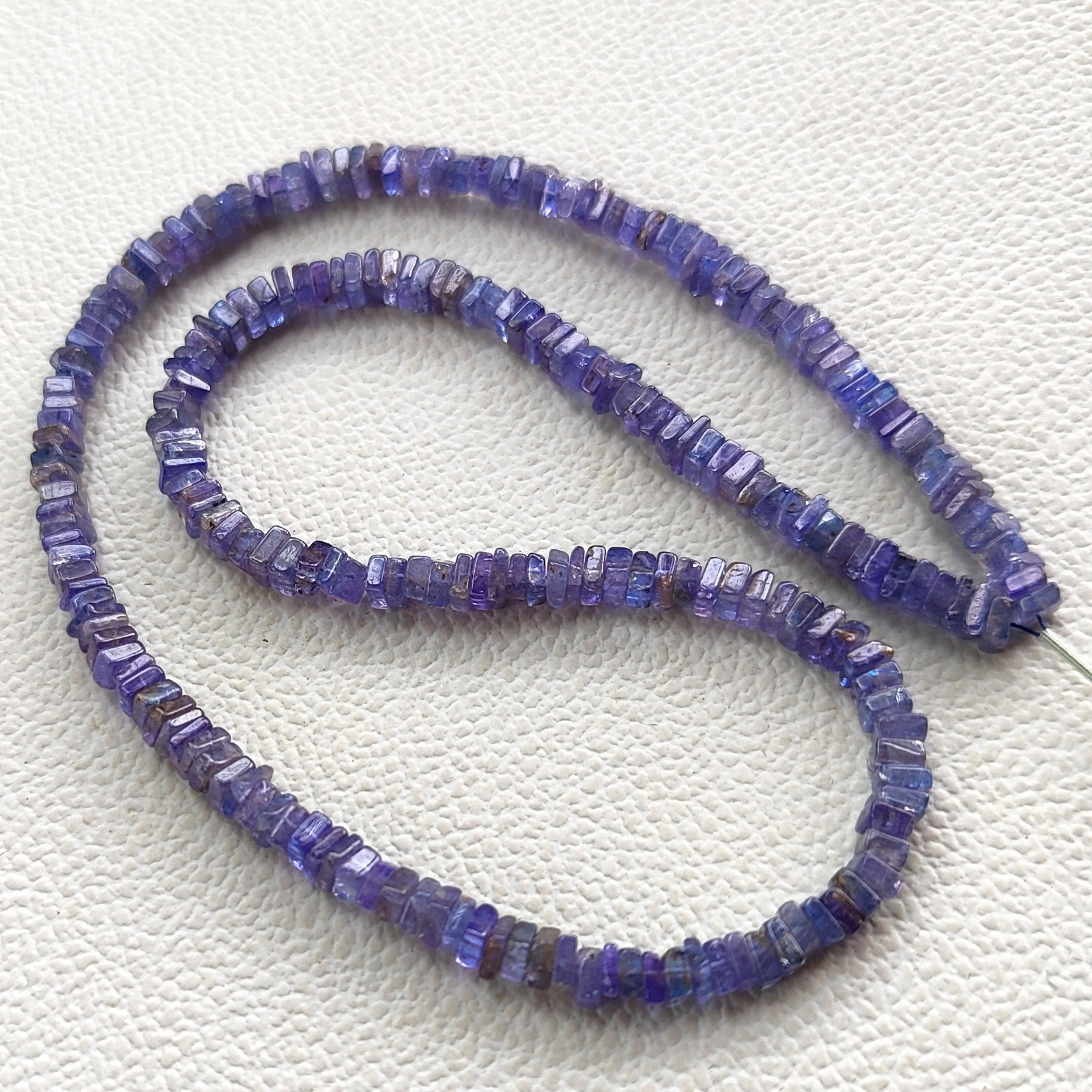 Tanzanite Gemstone Beads 4mm Smooth Heishi Square Spacer 16″ Strand Tanzania