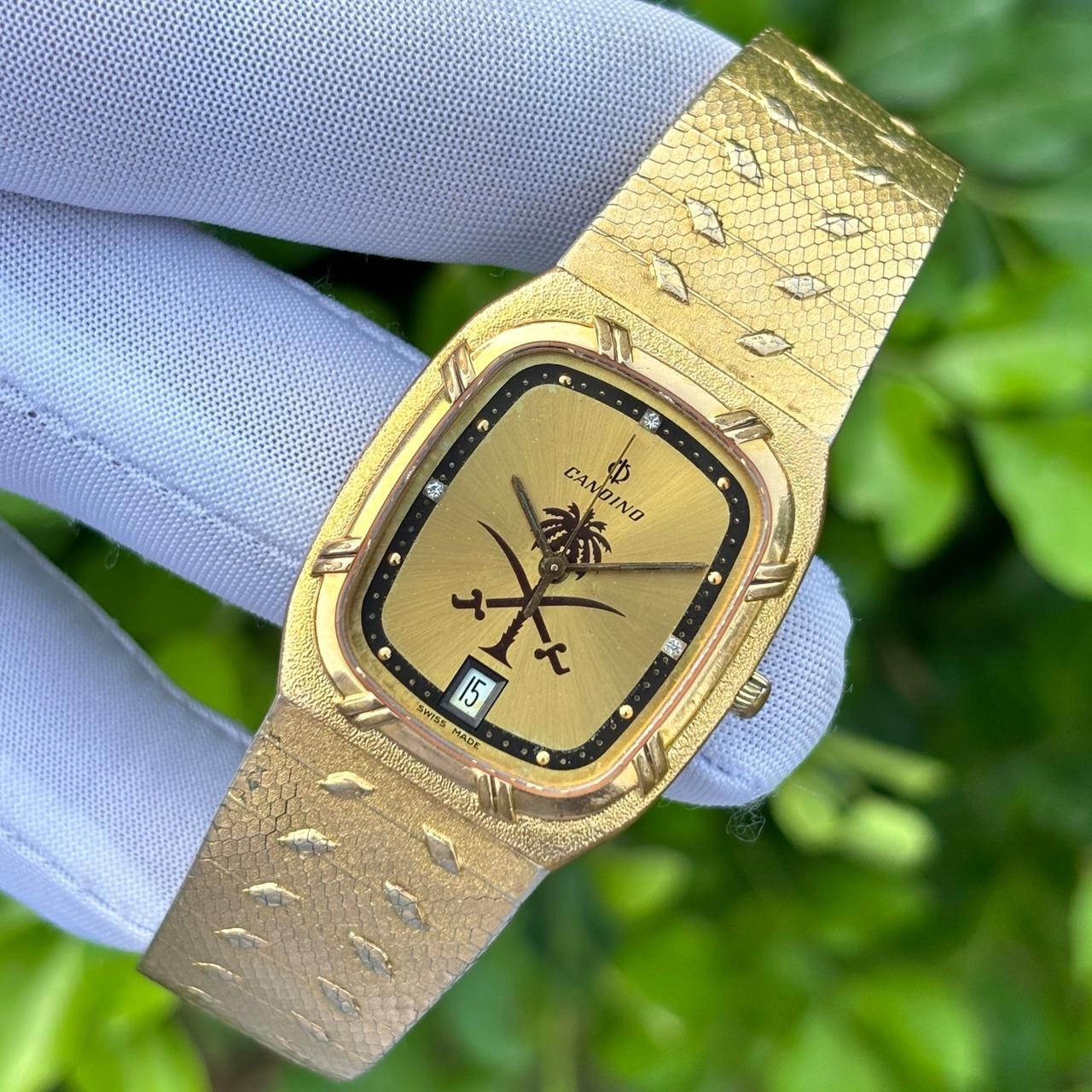 Rare Vintage Candino Saudi Arabia Logo Sapphire Crystal Swiss Men’s Quartz Watch