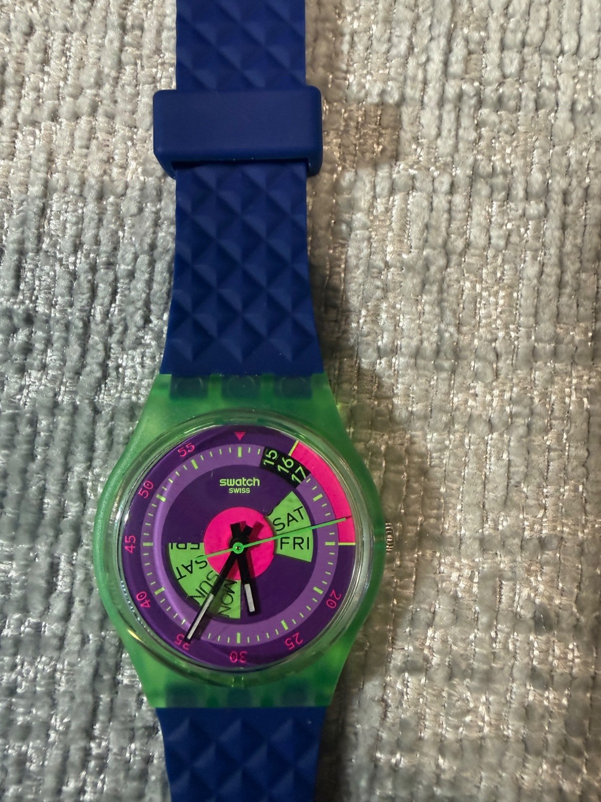 Swatch Neon Skychart Quartz Purple Dial Unisex Watch SO28G704