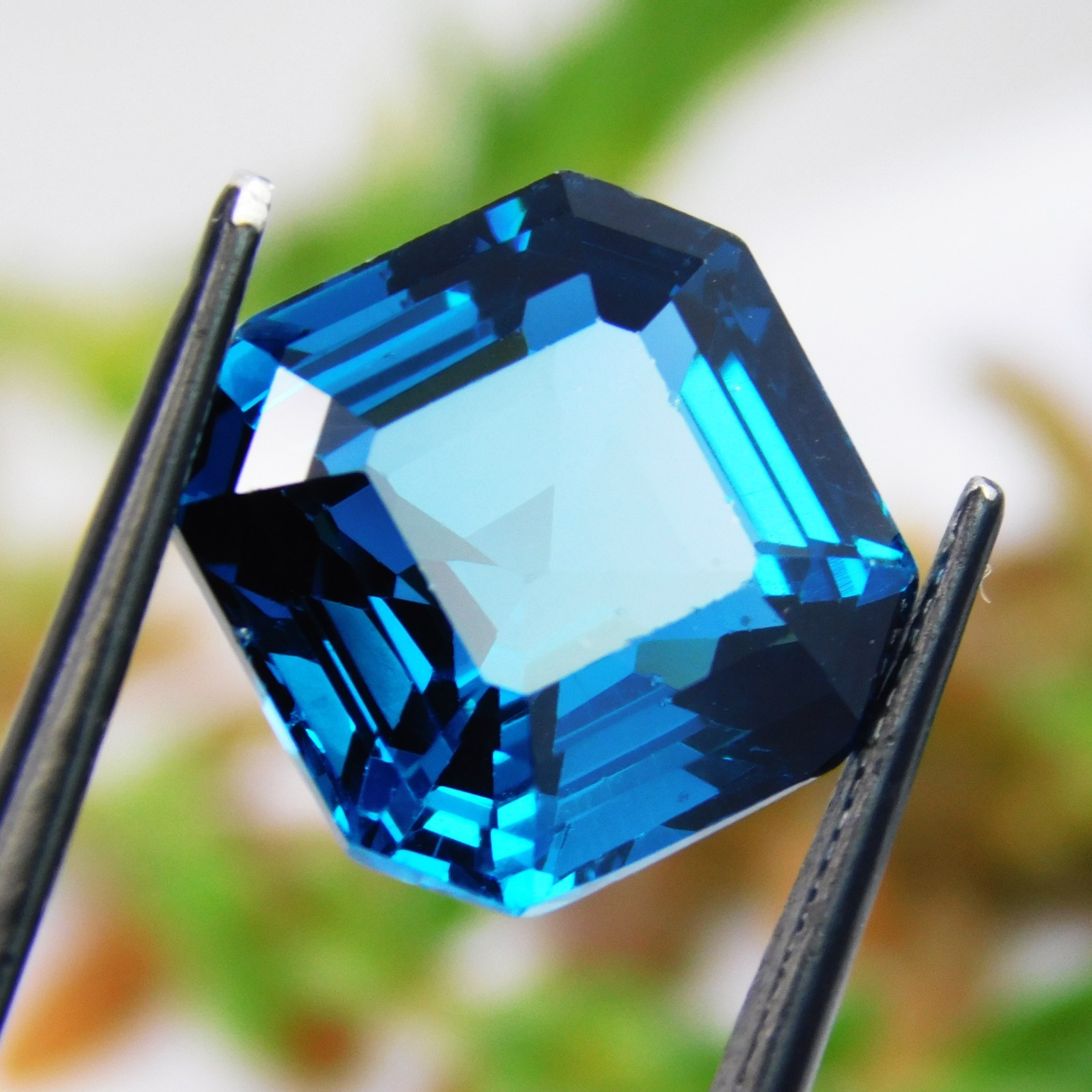 Natural Certified 10.30 ct. Indicolite Blue Tourmaline Asscher Cut Gemstone