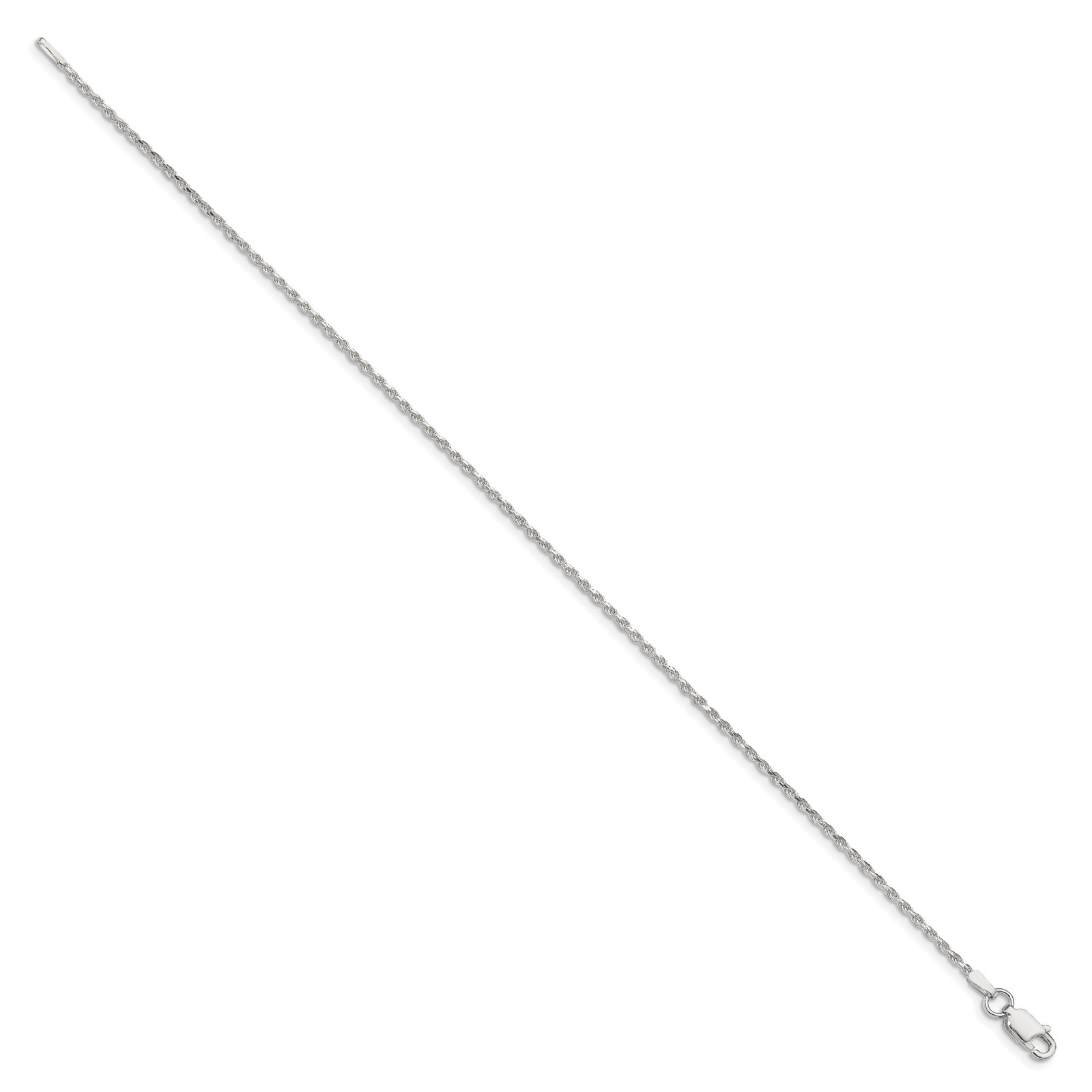 925 Sterling Silver 1.1-2.75mm Rope Chain Necklace 7-36 Inch Mens Womens