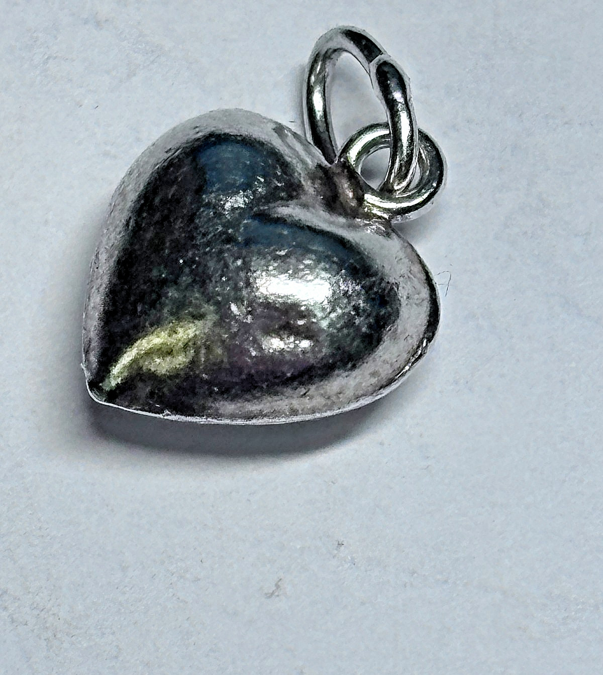 Sterling Silver Puffy Heart Charm 0.5g