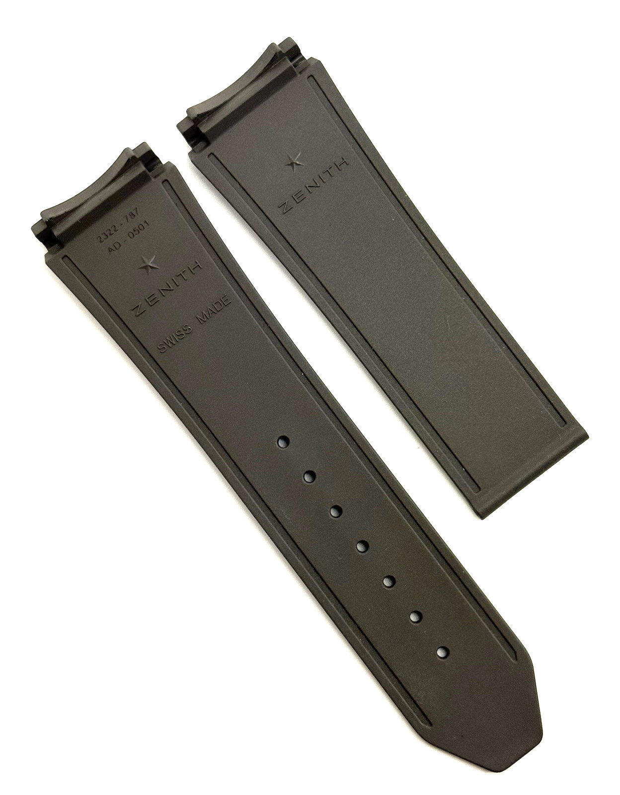 Zenith Defy 21 23mm x 22mm Gray Rubber Watch Strap Band 2322-787 Authentic OEM