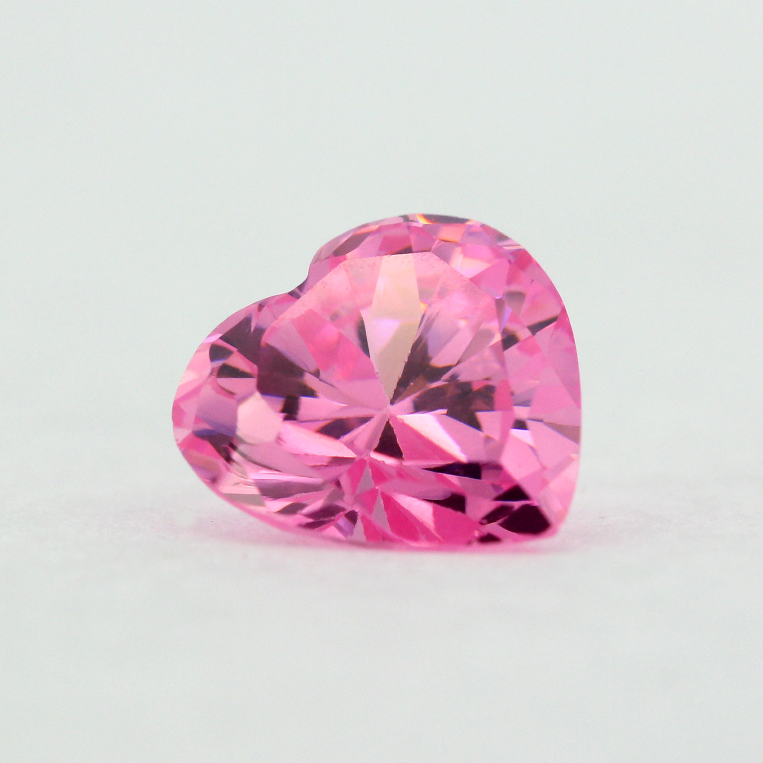 Loose Heart Shape Cut Pink Sapphire CZ Stone Single Cubic Zirconia Birthstone