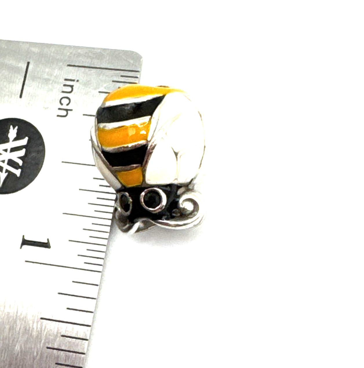 Brighton Bumble Bee Black Yellow Garden Bug Crystals Silver Spacer Bead