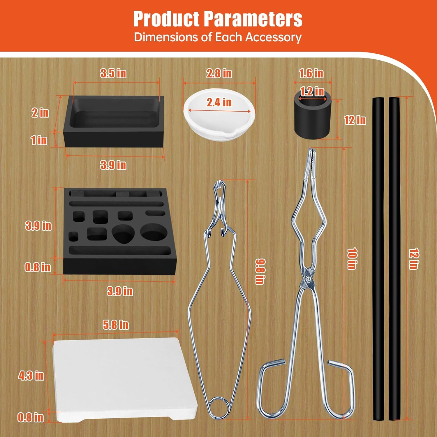9 Pieces Graphite Torch Melting Casting Kit, Includ 2 Crucible Stir Stick|Castin