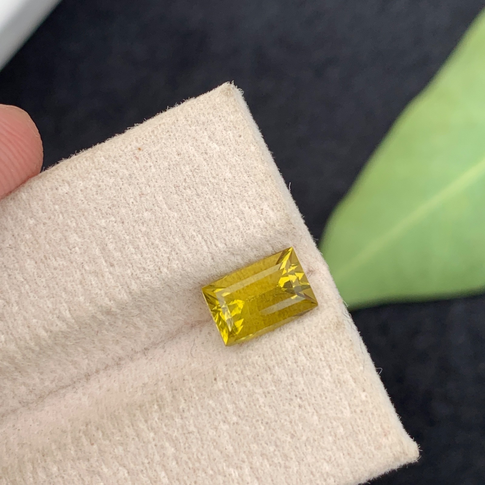 Natural Sphene Titanite 1.5 Ct Baguette Cut Loose Gemstone Pakistan