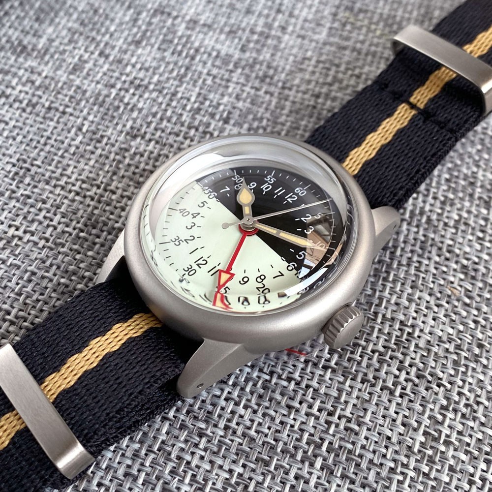 Bubble Sapphire Glass 20ATM Waterproof NH34 GMT Field Automatic Watch 36MM Nylon