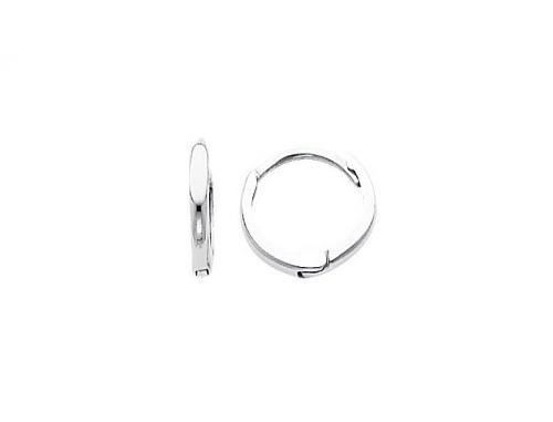 14K Solid Italian White Gold Small 1.5mm Plain Unisex Huggies Hoop Earrings 1/4″