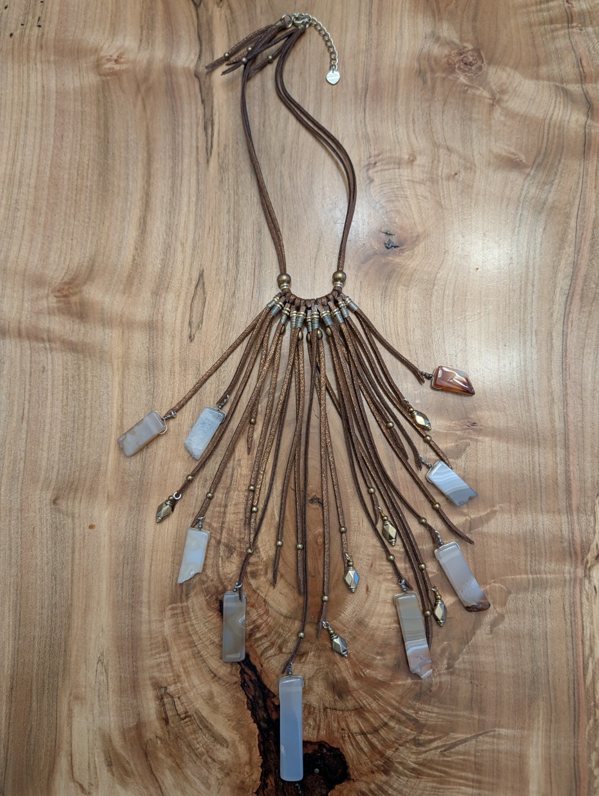 Nakamol Leather And Agate Necklace/Plus 2 Bracelets
