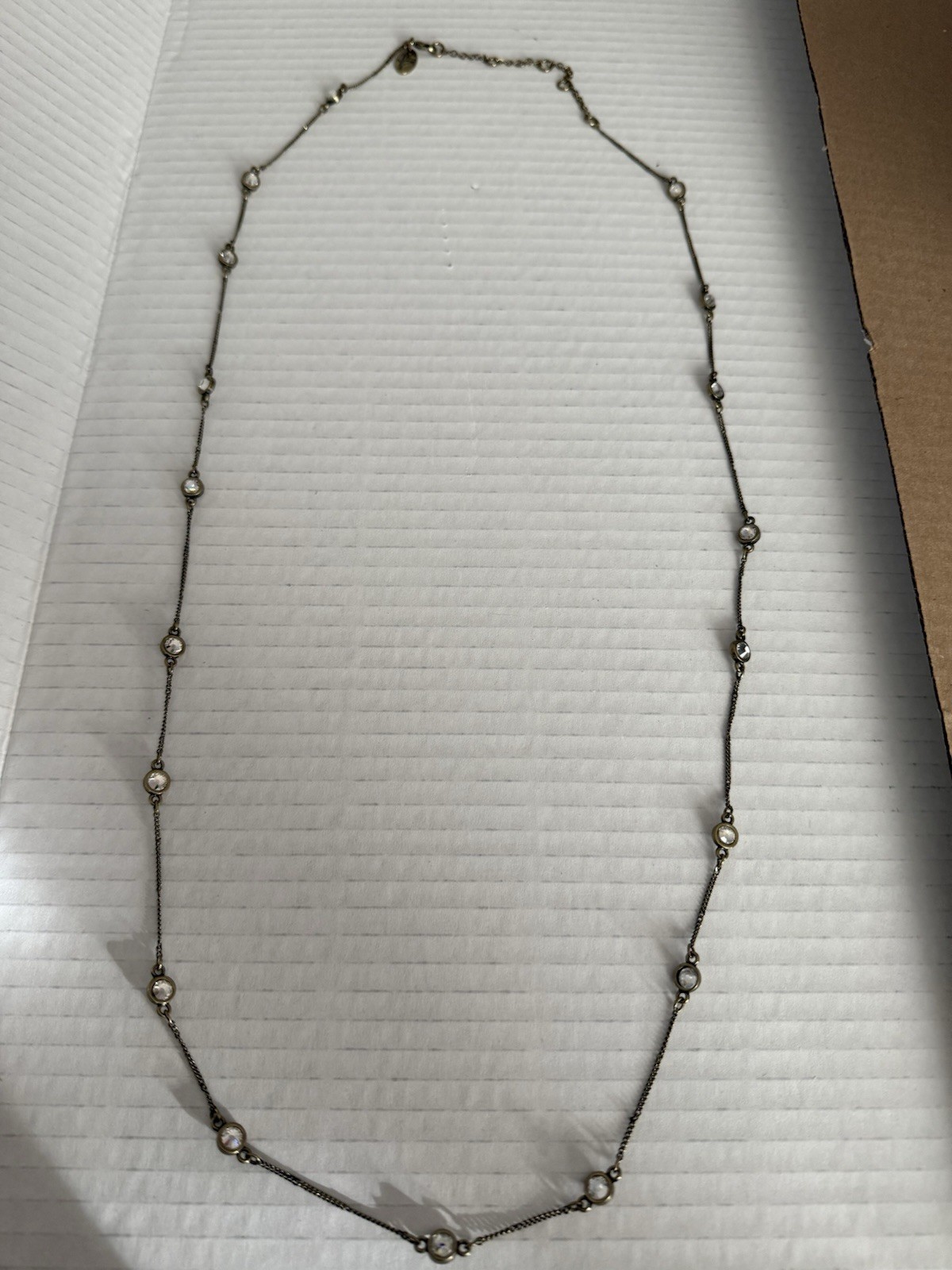 Jewel Kade JK Thirty-One Women’s Necklace Bezeled Clear Crystal Station Chain