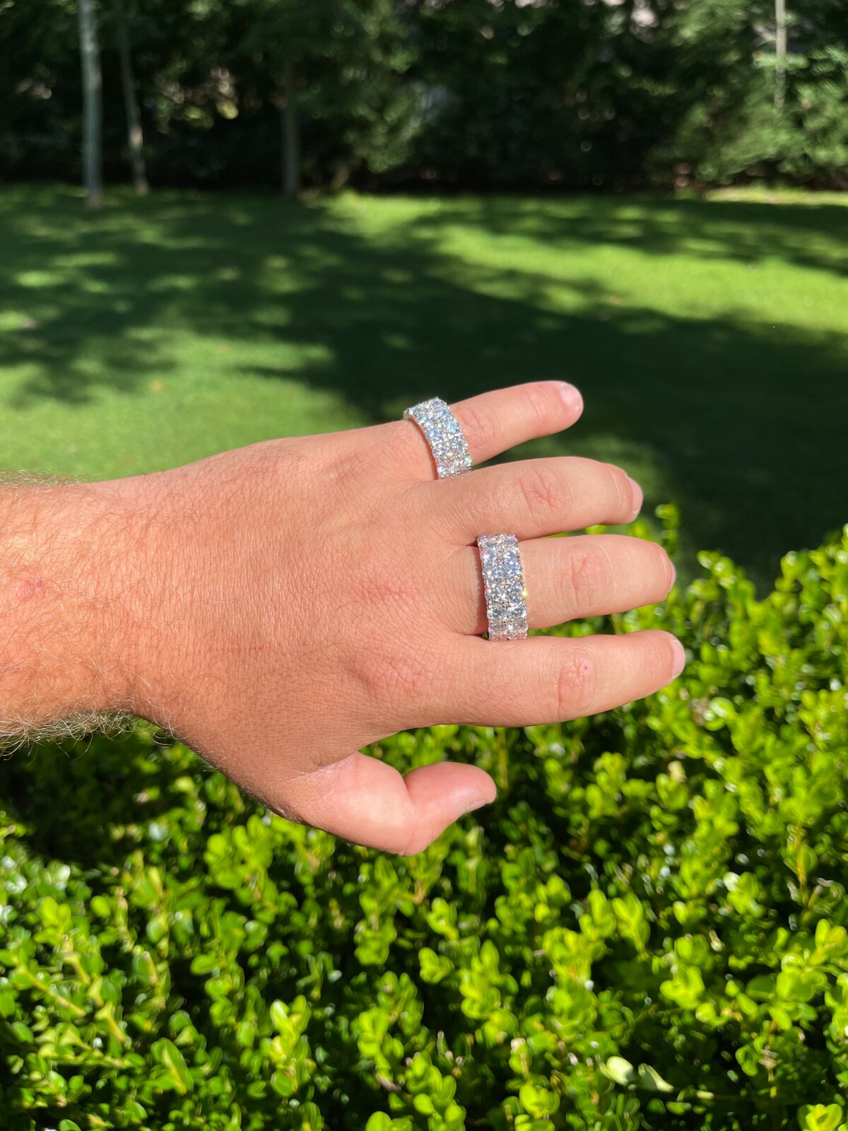 Real 925 Silver Hip Hop Iced Tennis 10mm Moissanite Ring – Passes Tester