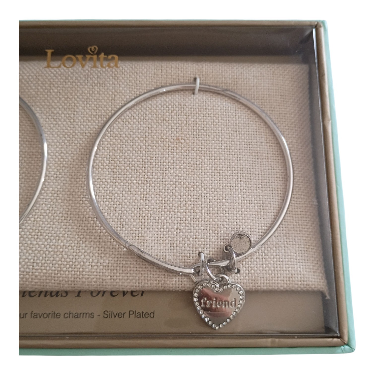 Lovita & Co Women’s Silver‑Plated Bracelet with “Friends Forever” Charm