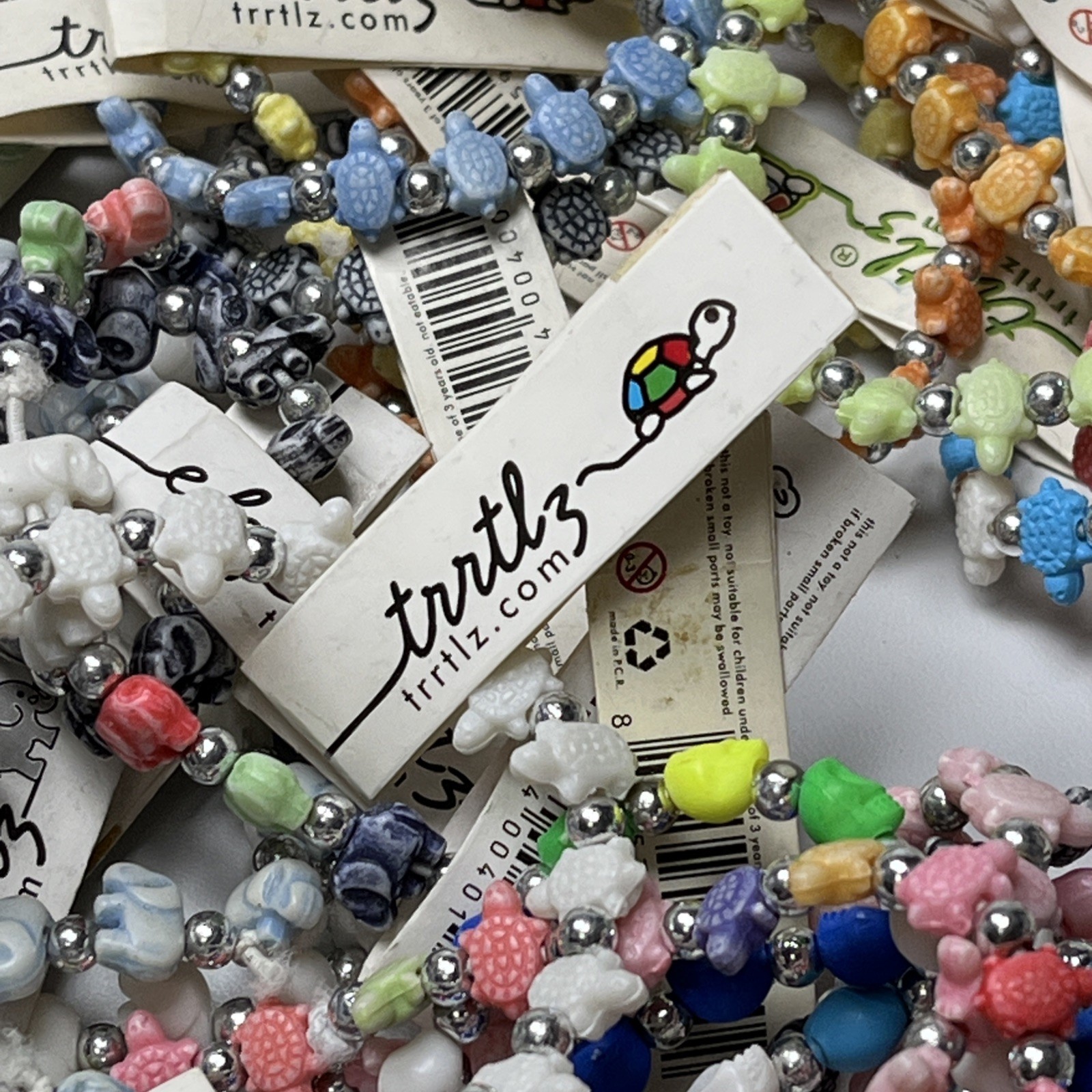 Lot Of 100 Trrtlz Kids Stretch Bracelets Mixed colors and Styles