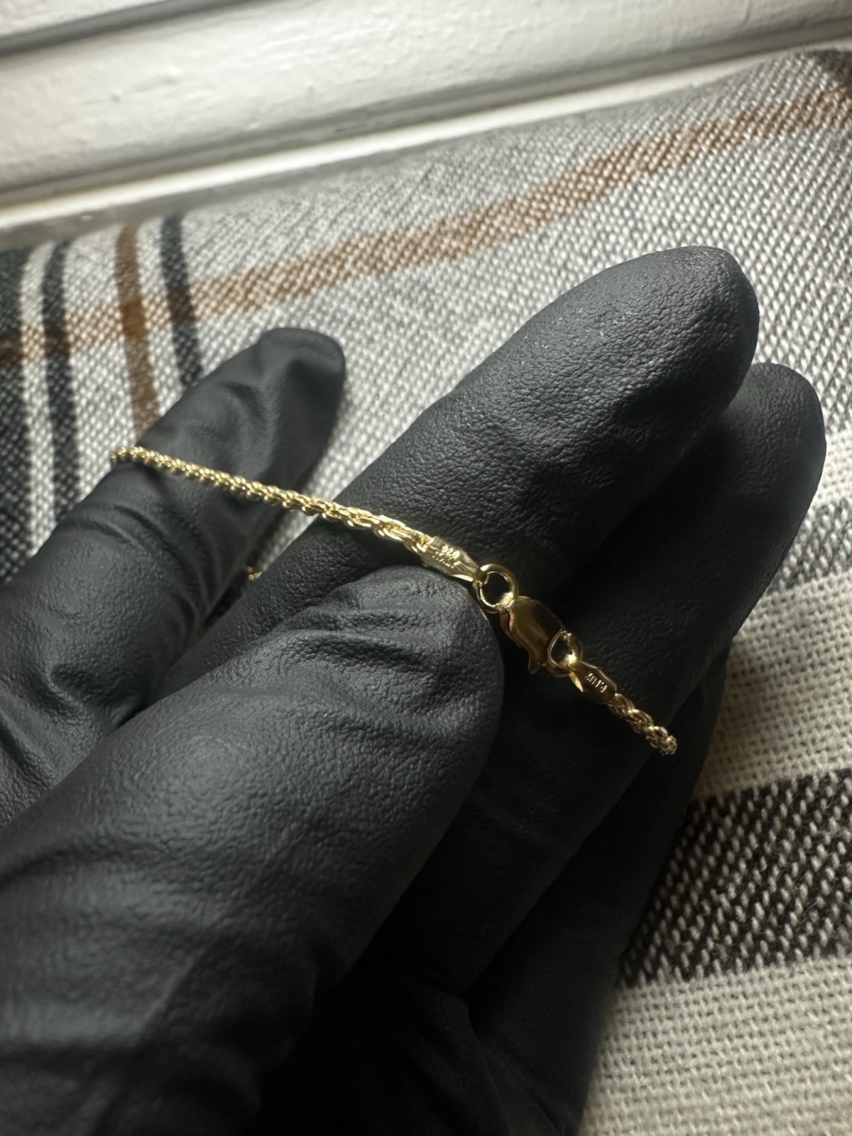 Gold Tone Rope Chain Bracelet 7 in Lobster Clasp Closure, No Main Stone