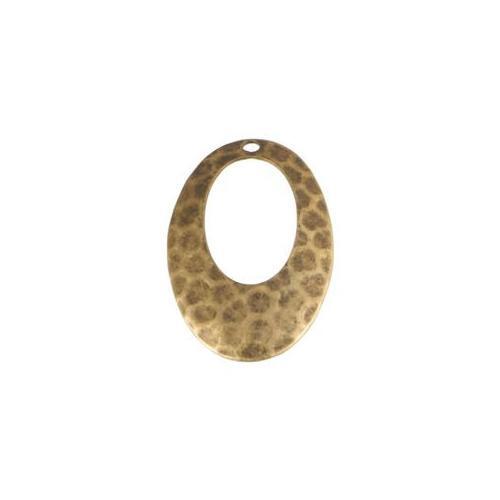 1 Hole Brass Ox Hammered Cutout Oval Pendant (4)