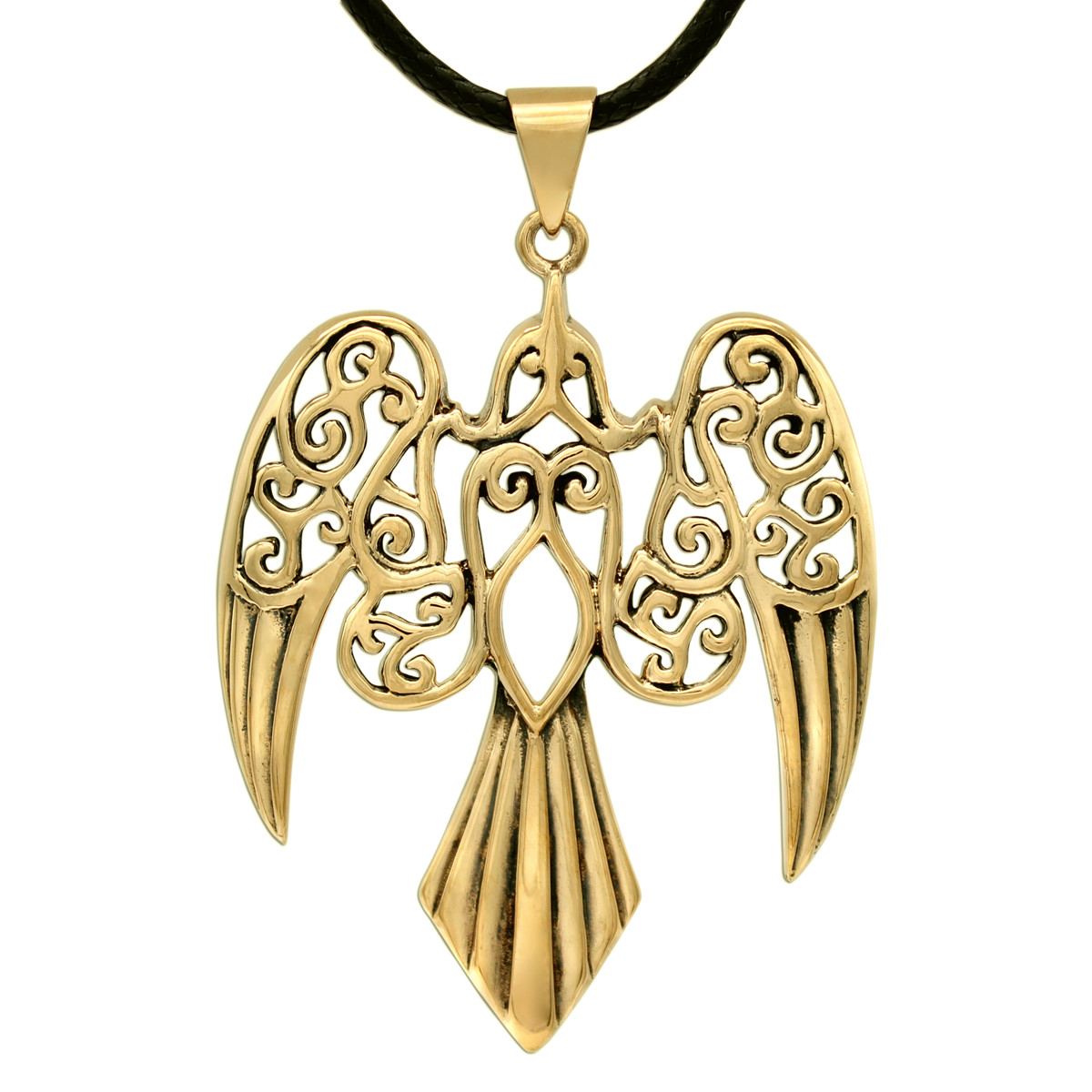 Bronze Raven Morrigan Pendant Dryad Design Celtic Goddess Wicca Pagan Crow Bird