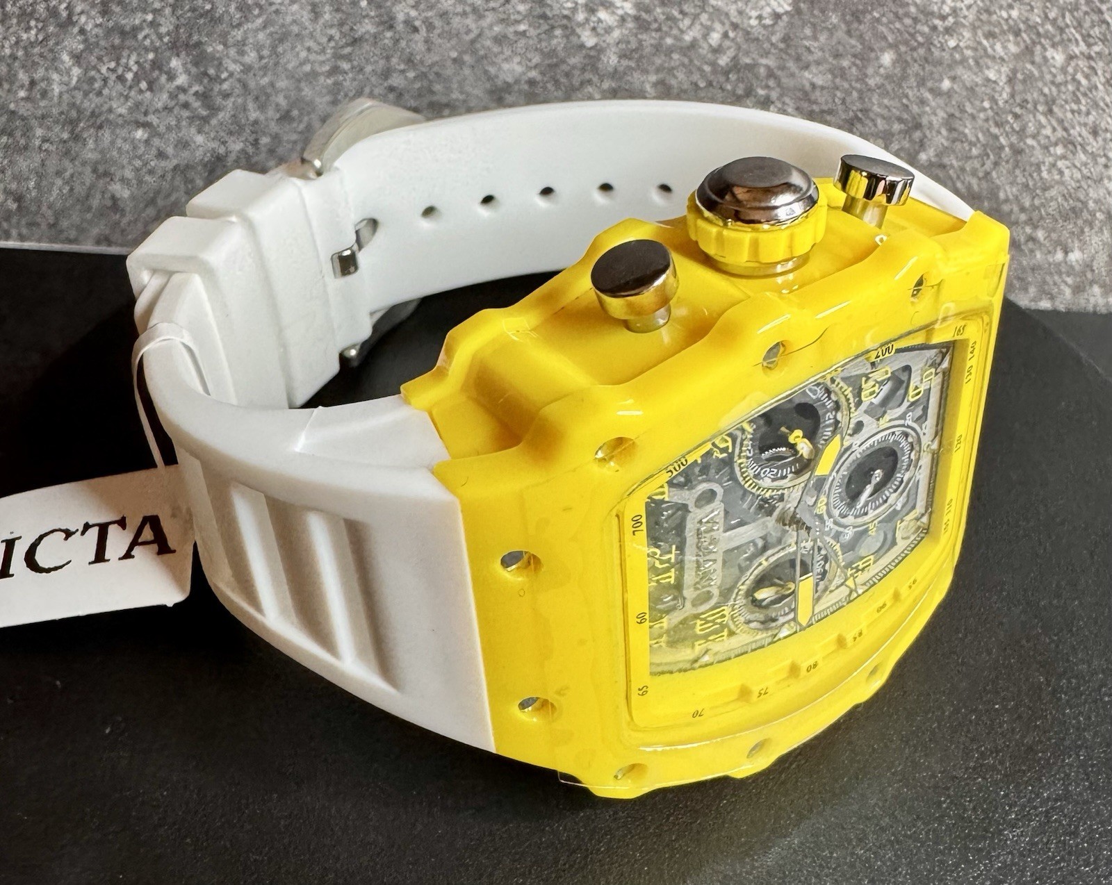 Invicta Racing 69740 Race Miami Special Edition Yellow Skeleton Chronograph NIB