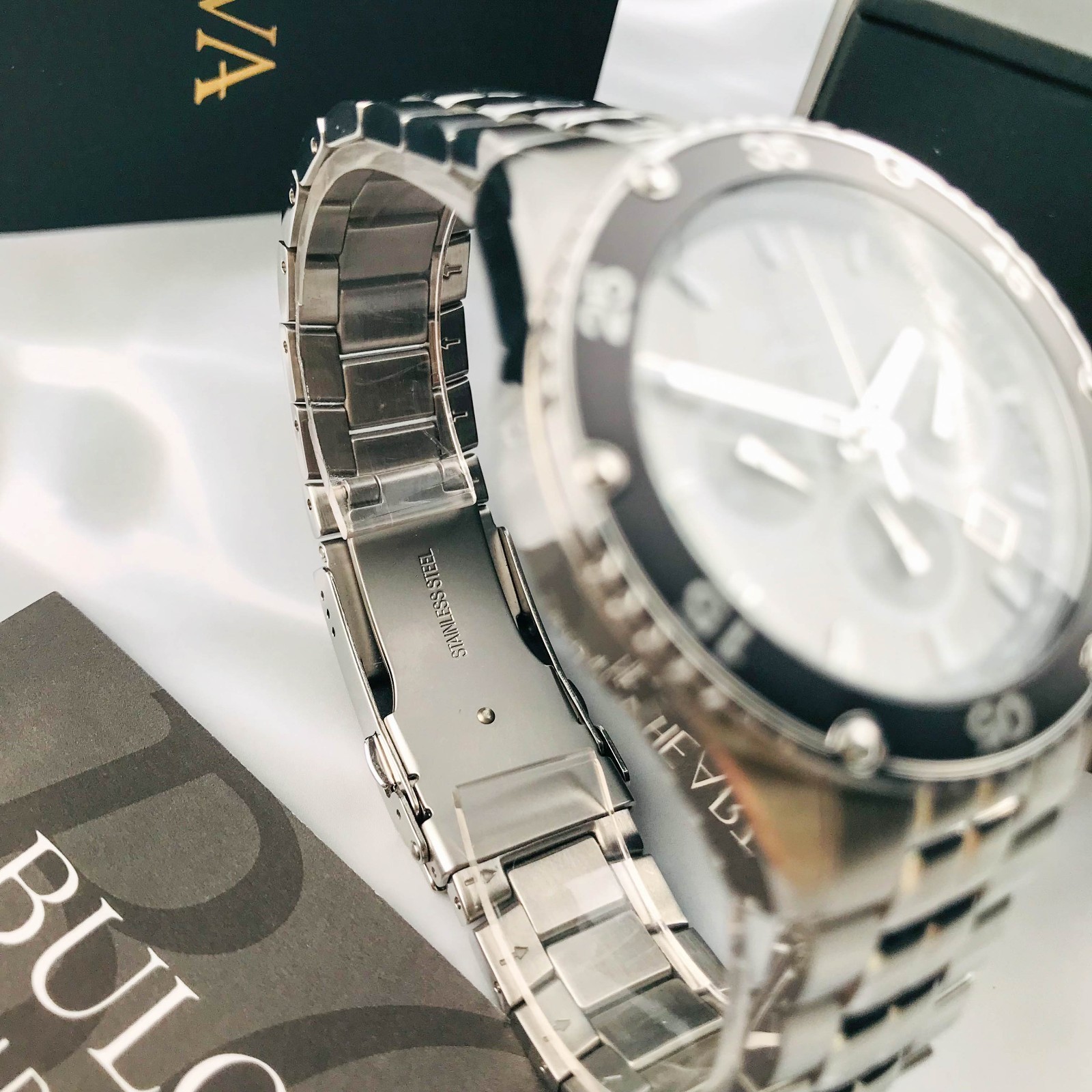 Bulova 98B401 Men’s Marine Star Chrono Rotating Bezel Black Dial 41.5mm Watch