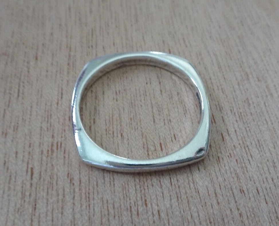 size 8 Sterling Silver Solid Squared Plain 2mm Wide Band Wedding Style Band